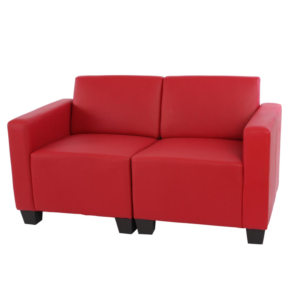 Modulaire 2-zits bank Lyon, kunstleer ~ rood