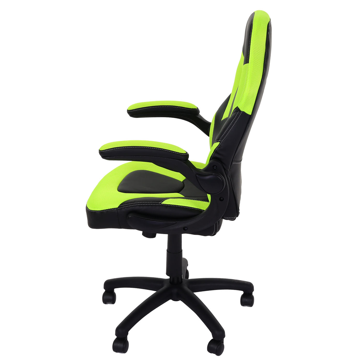 Bureaustoel MCW-K13, draaistoel gamestoel, ergonomisch, verstelbare armleuning, kunstleer ~ zwart-groen