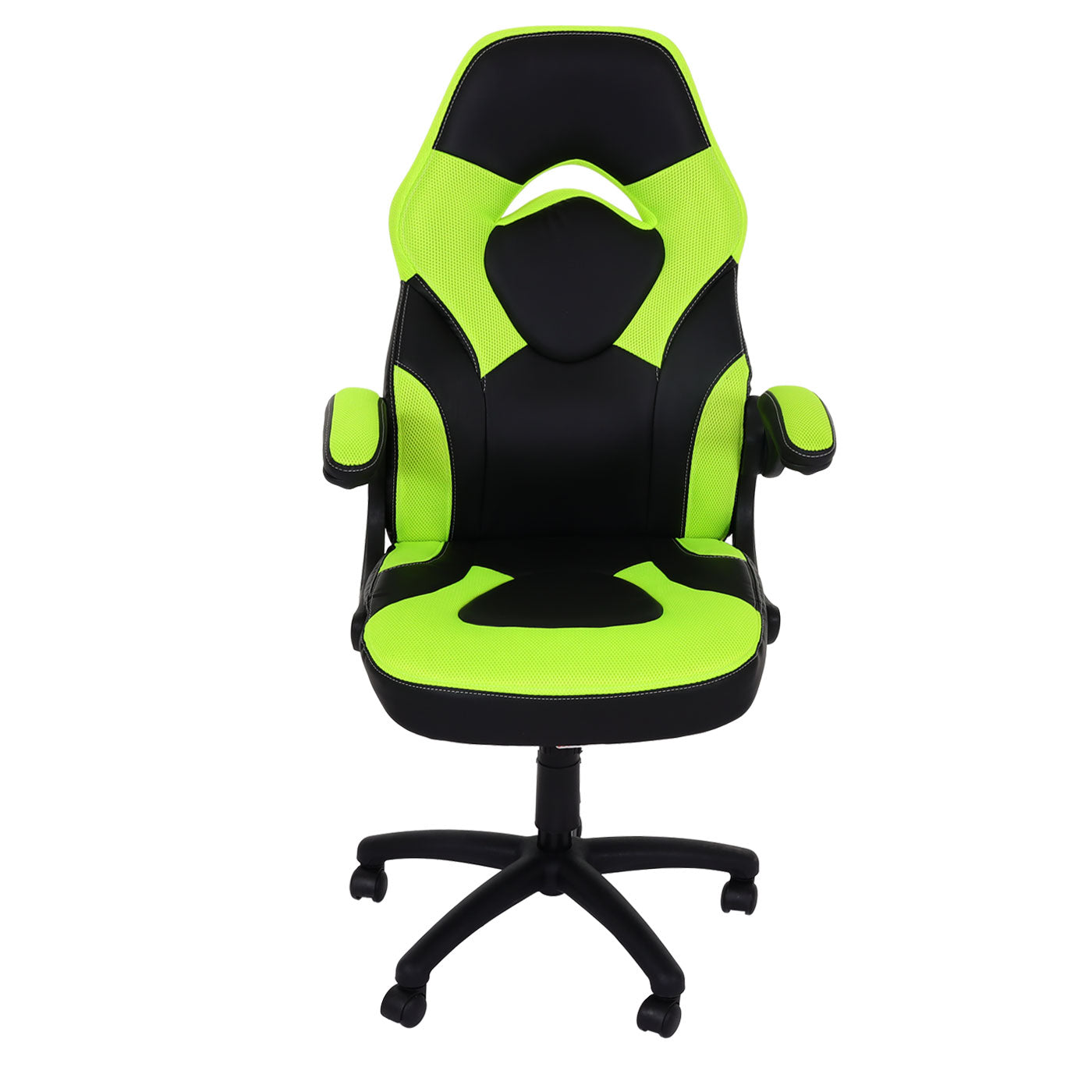Bureaustoel MCW-K13, draaistoel gamestoel, ergonomisch, verstelbare armleuning, kunstleer ~ zwart-groen