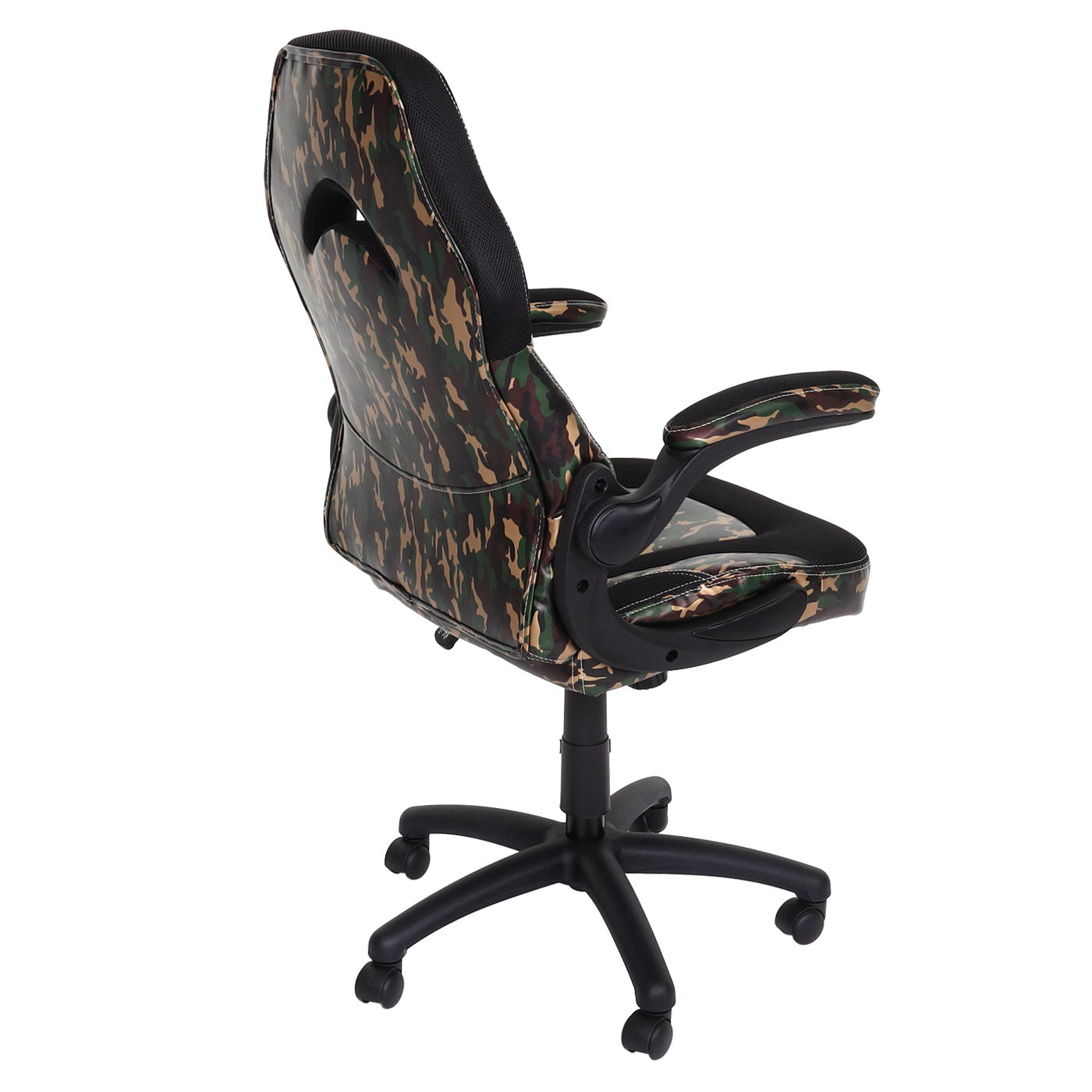 Bureaustoel MCW-K13, draaistoel gamestoel, ergonomisch, verstelbare armleuning, kunstleer ~ camouflage-zwart