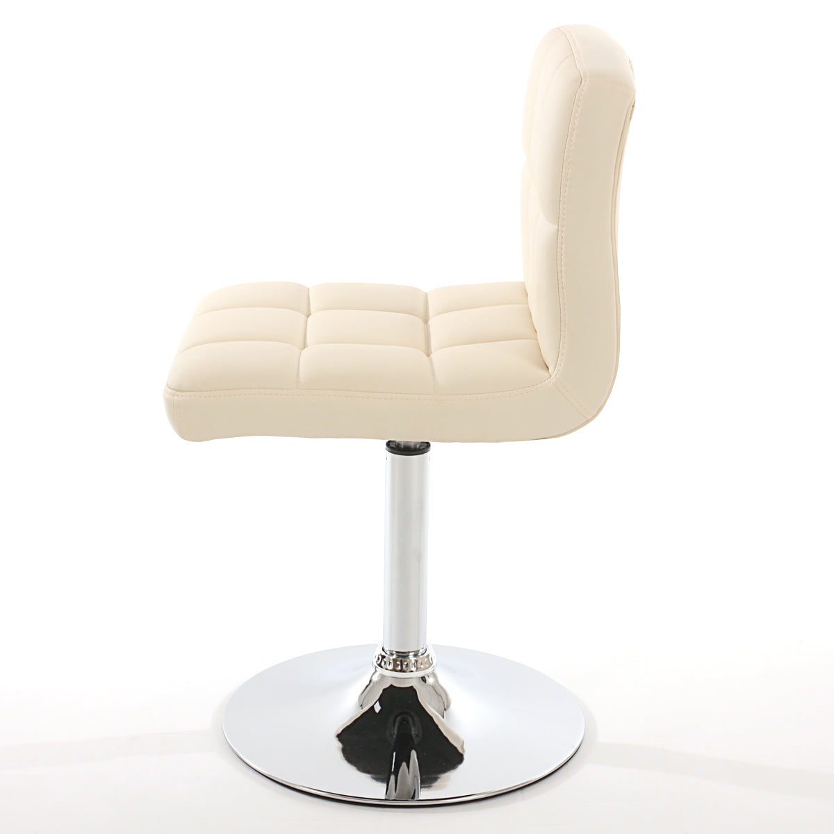 Set van 2 eetkamerstoelen Bureaustoel Stoel Kavala kunstleer chroom ~ crème