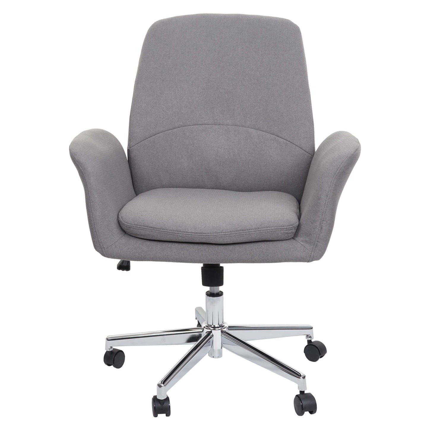 Bureaustoel MCW-K23, bureaustoel draaistoel fauteuil, stof/textiel met armleuningen ~ grijs