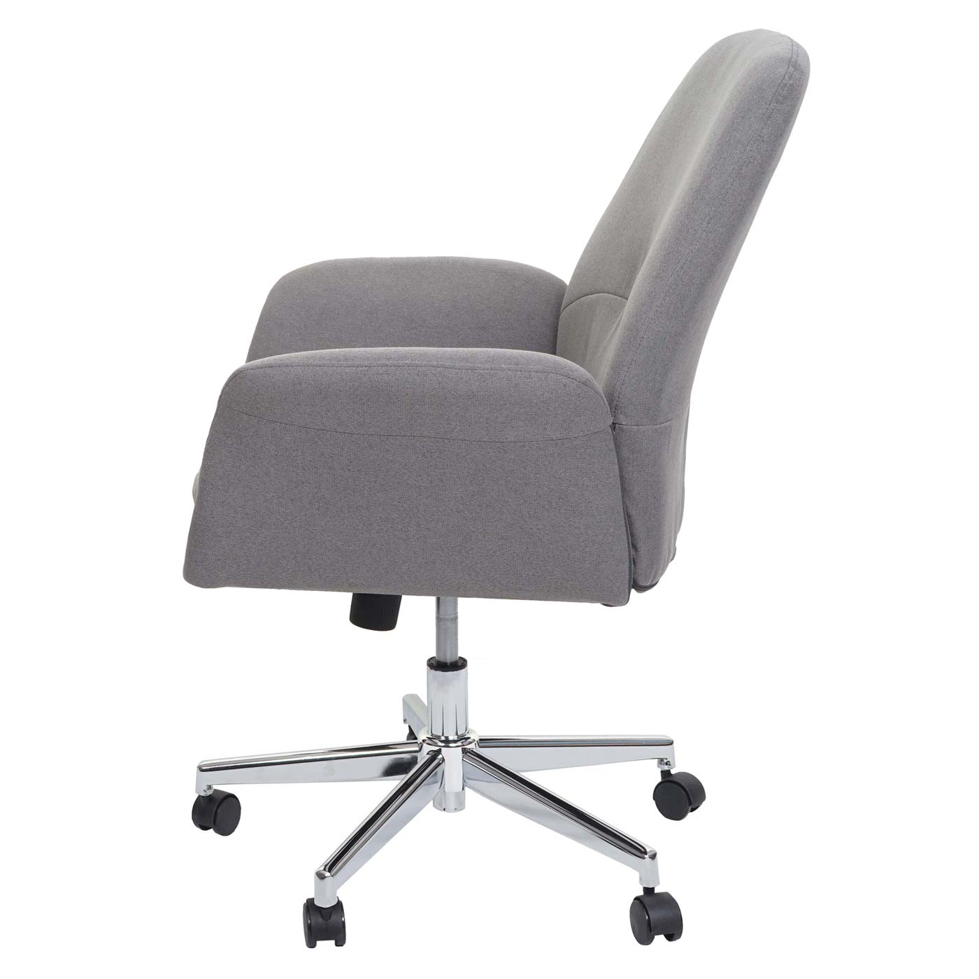 Bureaustoel MCW-K23, bureaustoel draaistoel fauteuil, stof/textiel met armleuningen ~ grijs