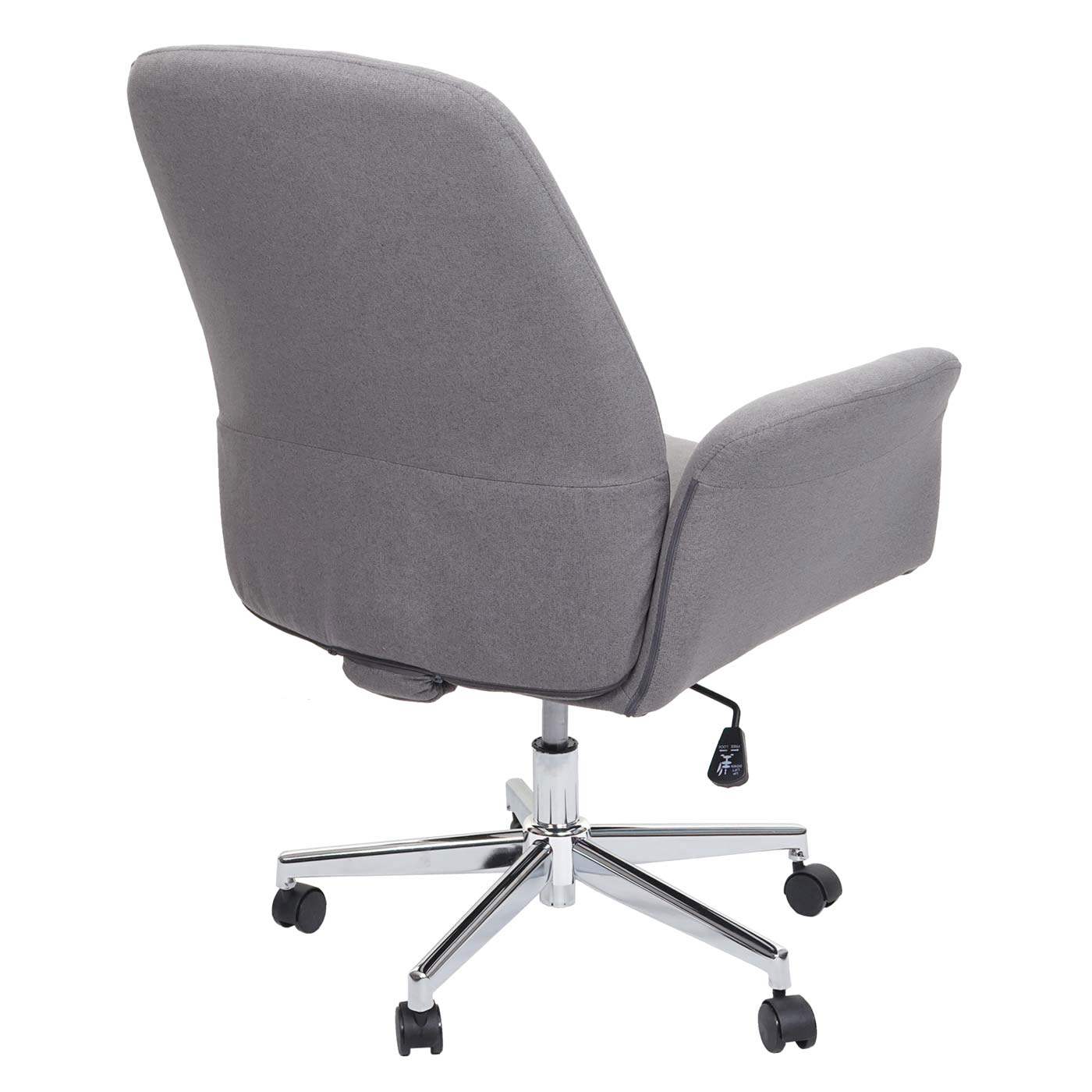 Bureaustoel MCW-K23, bureaustoel draaistoel fauteuil, stof/textiel met armleuningen ~ grijs