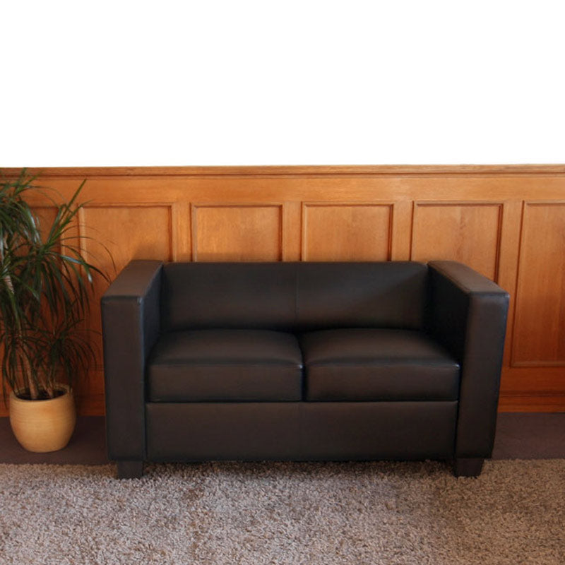 2-zits bank loungebank Lille ~ leder, zwart