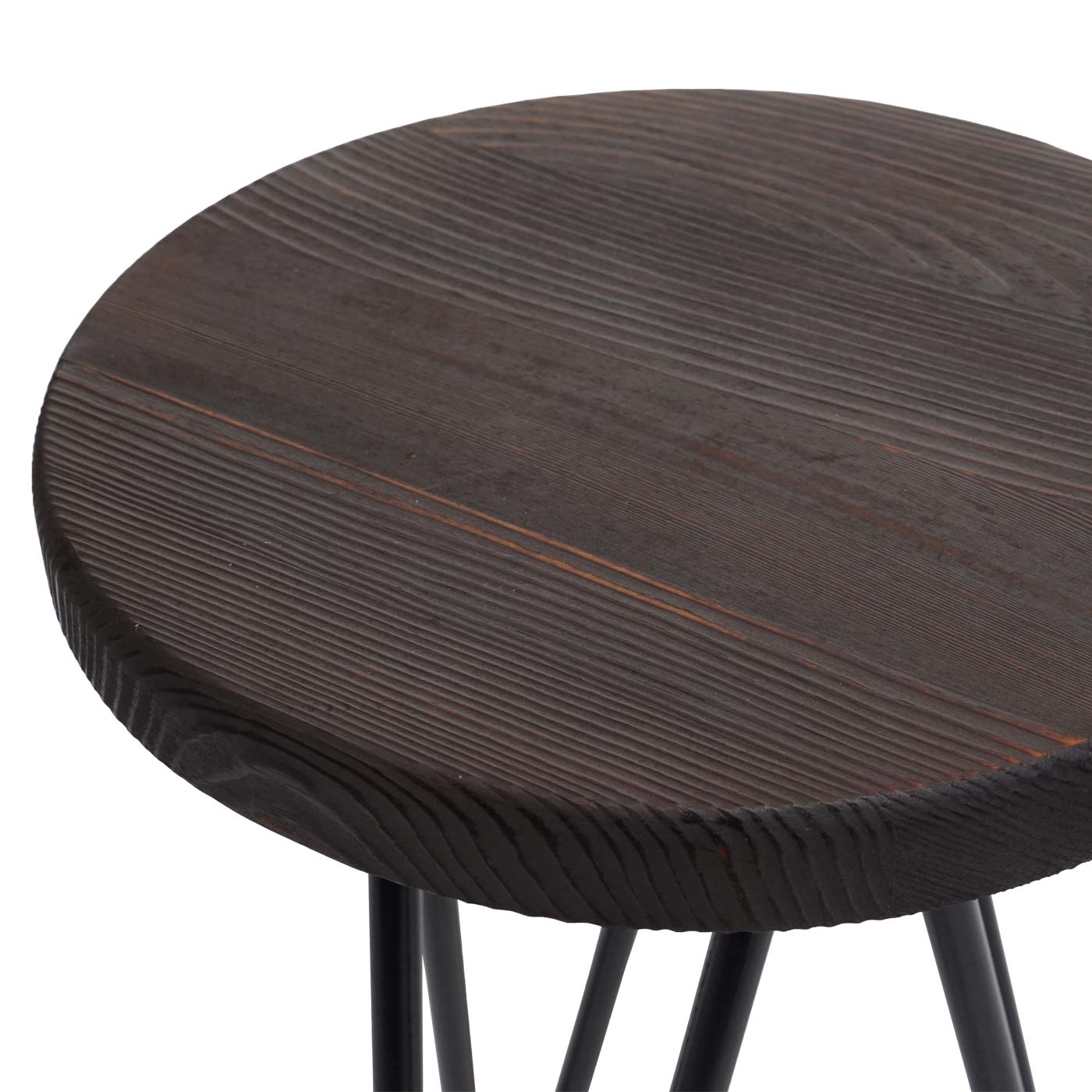 Set van 2 bijzettafels MCW-A80, nachtkastje salontafel, industrieel echt hout Ø25cm ~ donkerbruin