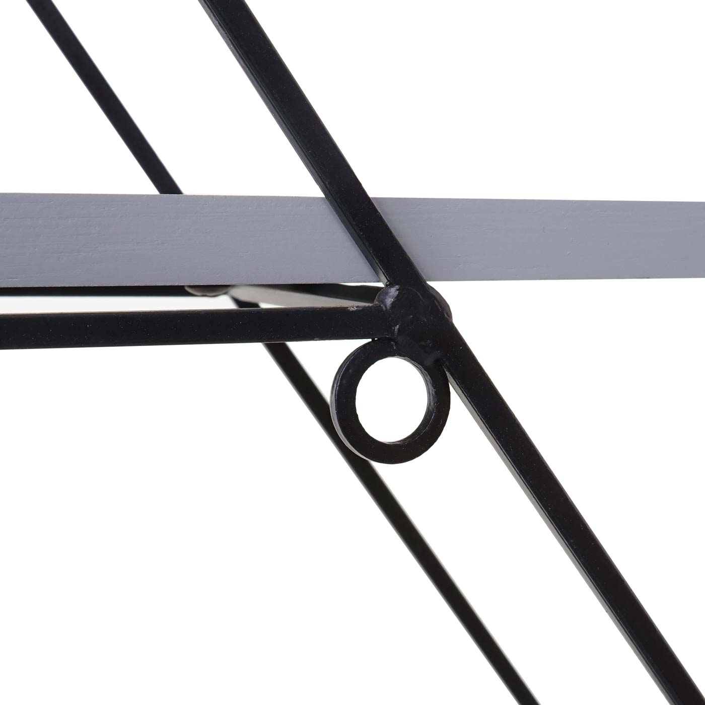 Wandplank MCW-A80, hangende plank, industrieel ontwerp echt hout 60x55x12cm ~ grijs-blauw