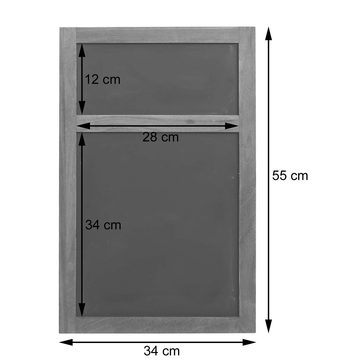 Reclamebord MCW-C51, krijtbord, 55x34x2cm, hout shabby-look vintage ~ bruin