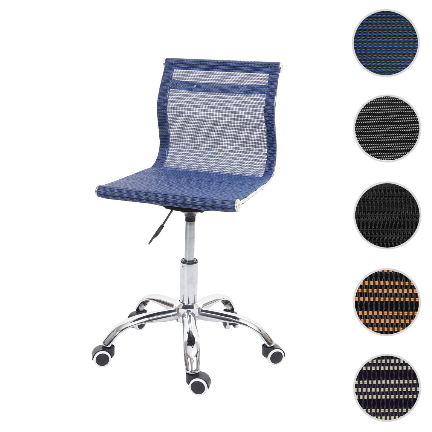 Bureaustoel MCW-K53, bureaustoel bureaustoel computerstoel, netbespanning stof/textiel ~ blauw