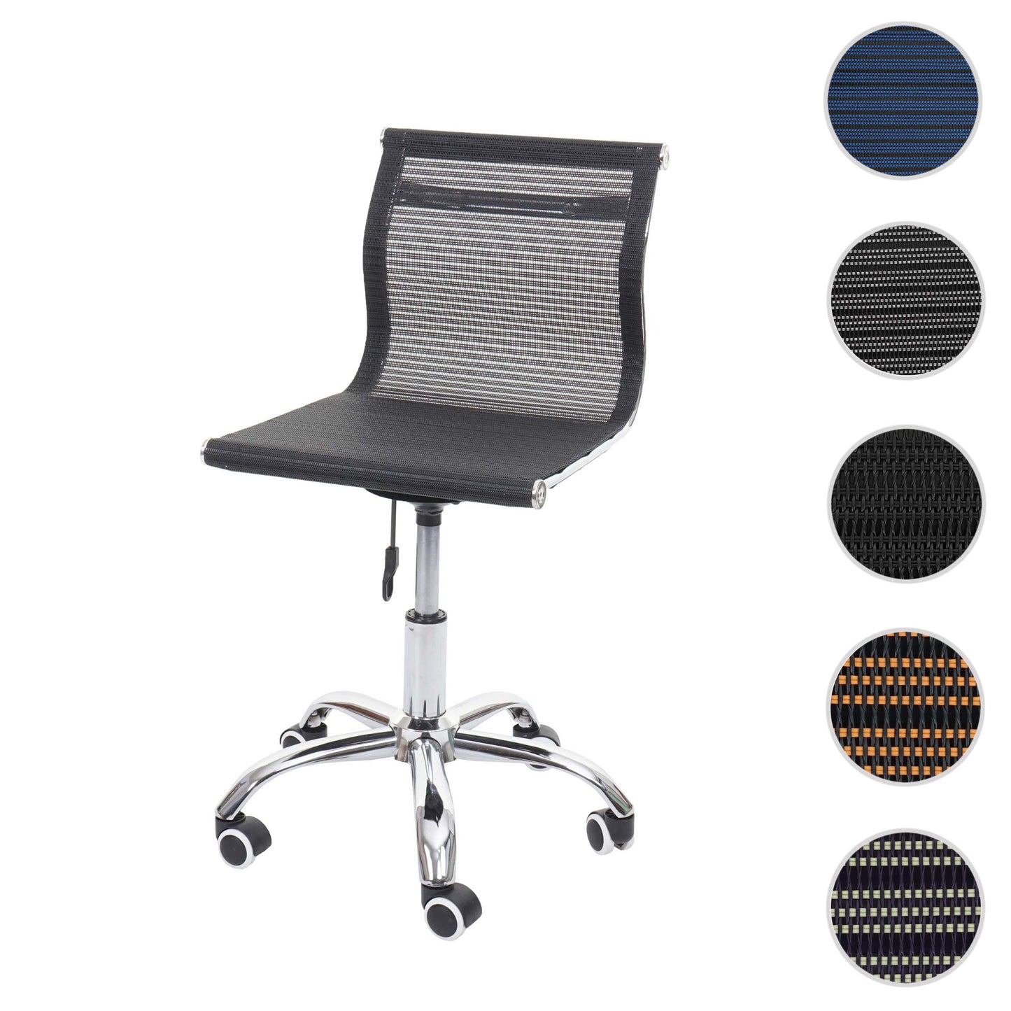 Bureaustoel MCW-K53, bureaustoel bureaustoel computerstoel, netbespanning stof/textiel ~ zwart