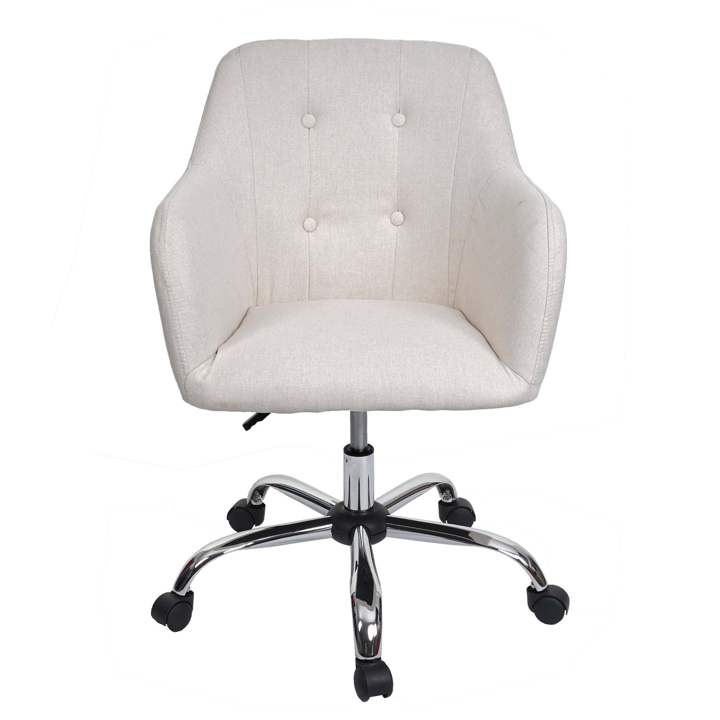 Bureaustoel MCW-K54, bureaustoel bureaustoel fauteuil stoel, stof/textiel met armleuningen ~ crème