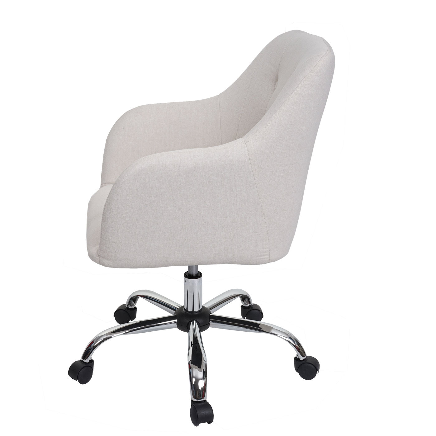 Bureaustoel MCW-K54, bureaustoel bureaustoel fauteuil stoel, stof/textiel met armleuningen ~ crème