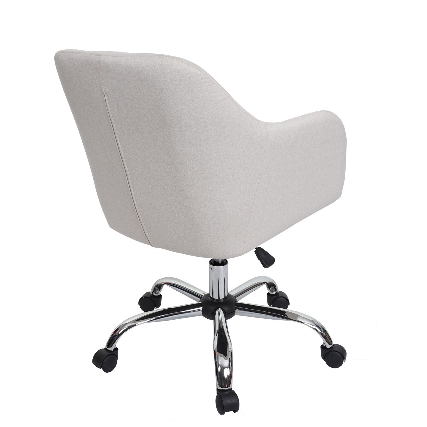 Bureaustoel MCW-K54, bureaustoel bureaustoel fauteuil stoel, stof/textiel met armleuningen ~ crème