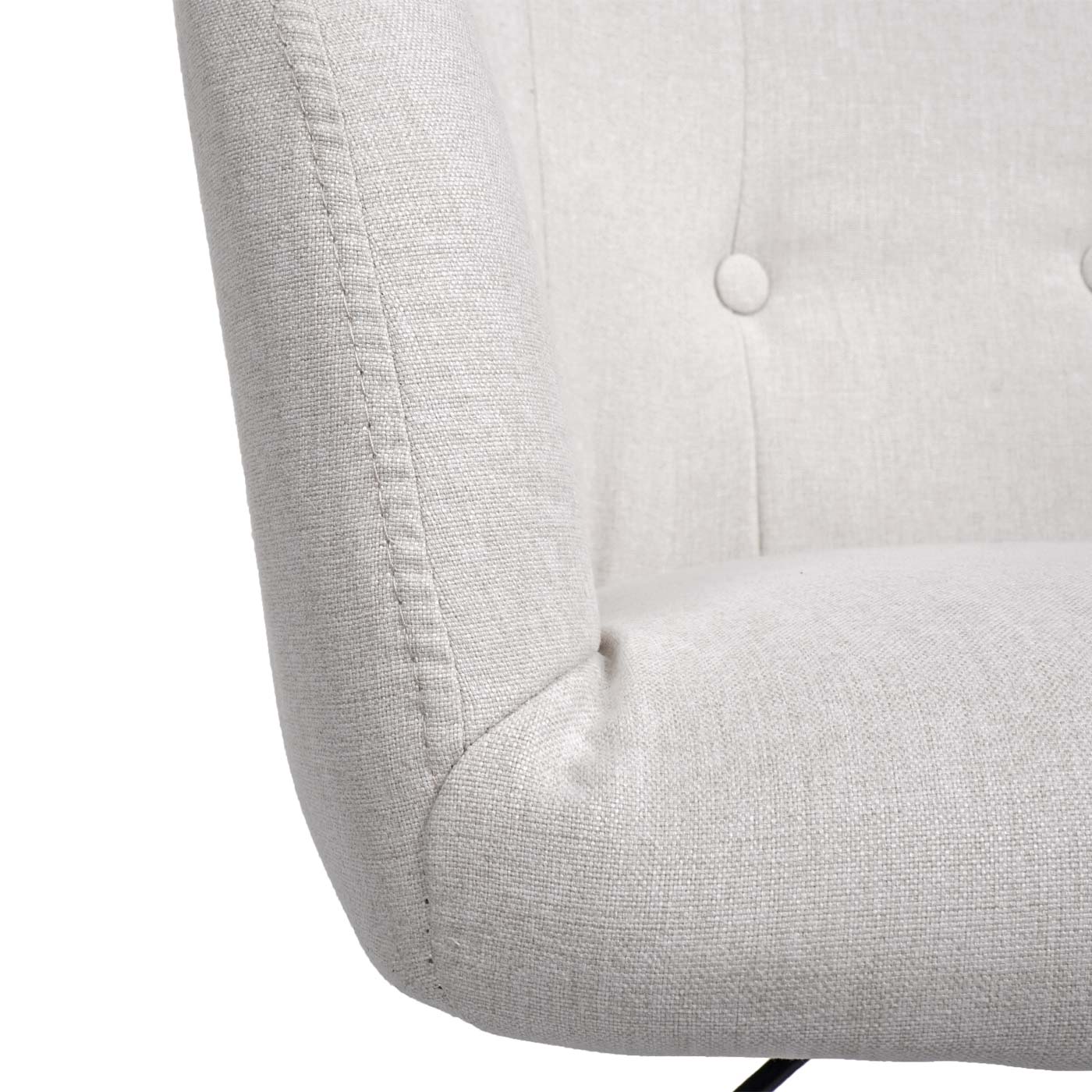 Bureaustoel MCW-K54, bureaustoel bureaustoel fauteuil stoel, stof/textiel met armleuningen ~ crème