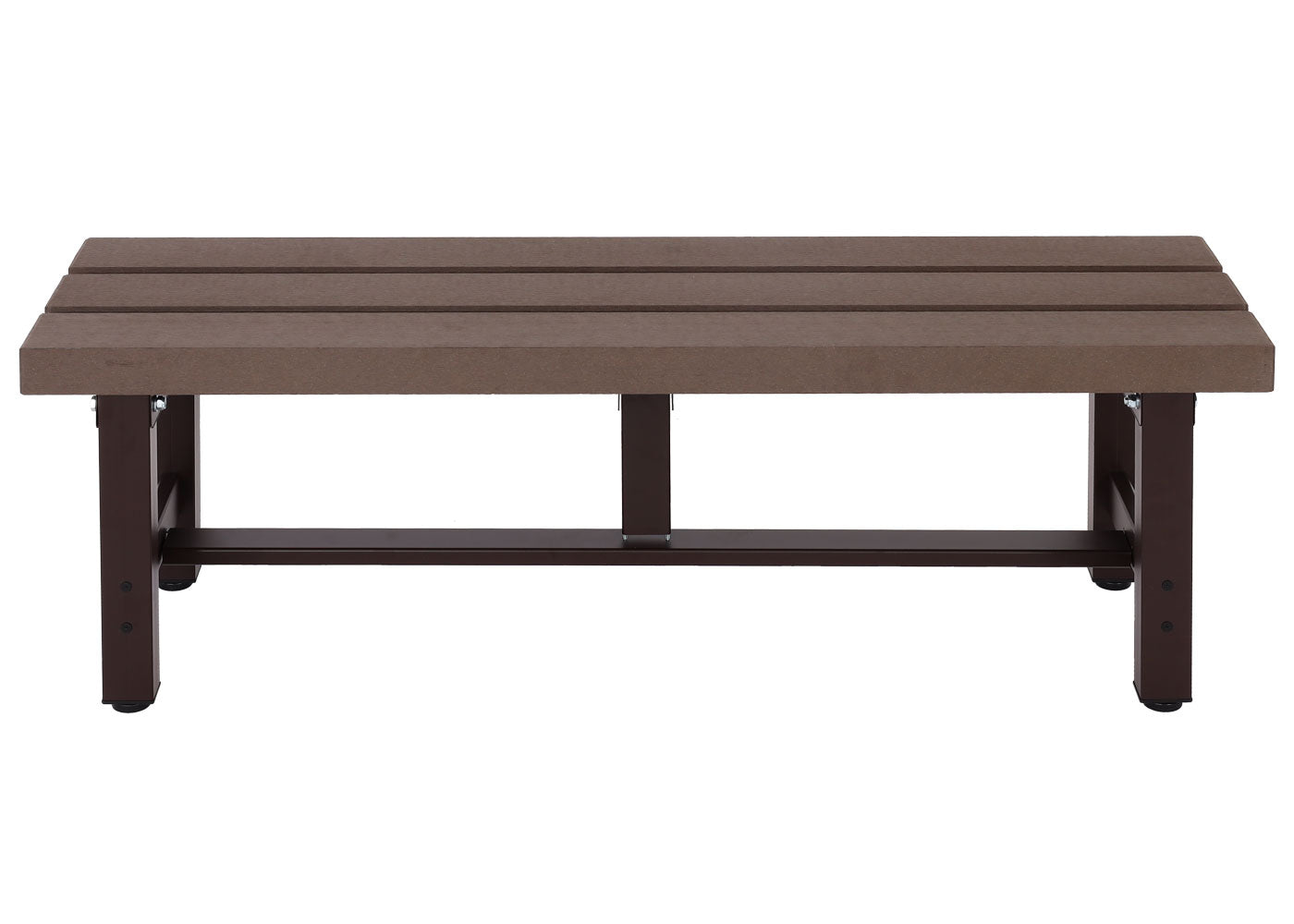 Aluminium tuinbank MCW-K60, bank parkbank balkonbank, weerbestendig WPC 120cm, bruin