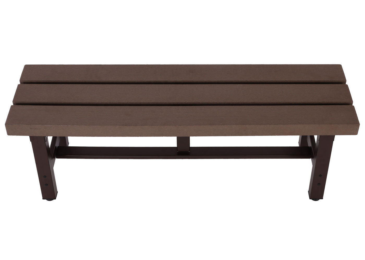 Aluminium tuinbank MCW-K60, bank parkbank balkonbank, weerbestendig WPC 120cm, bruin