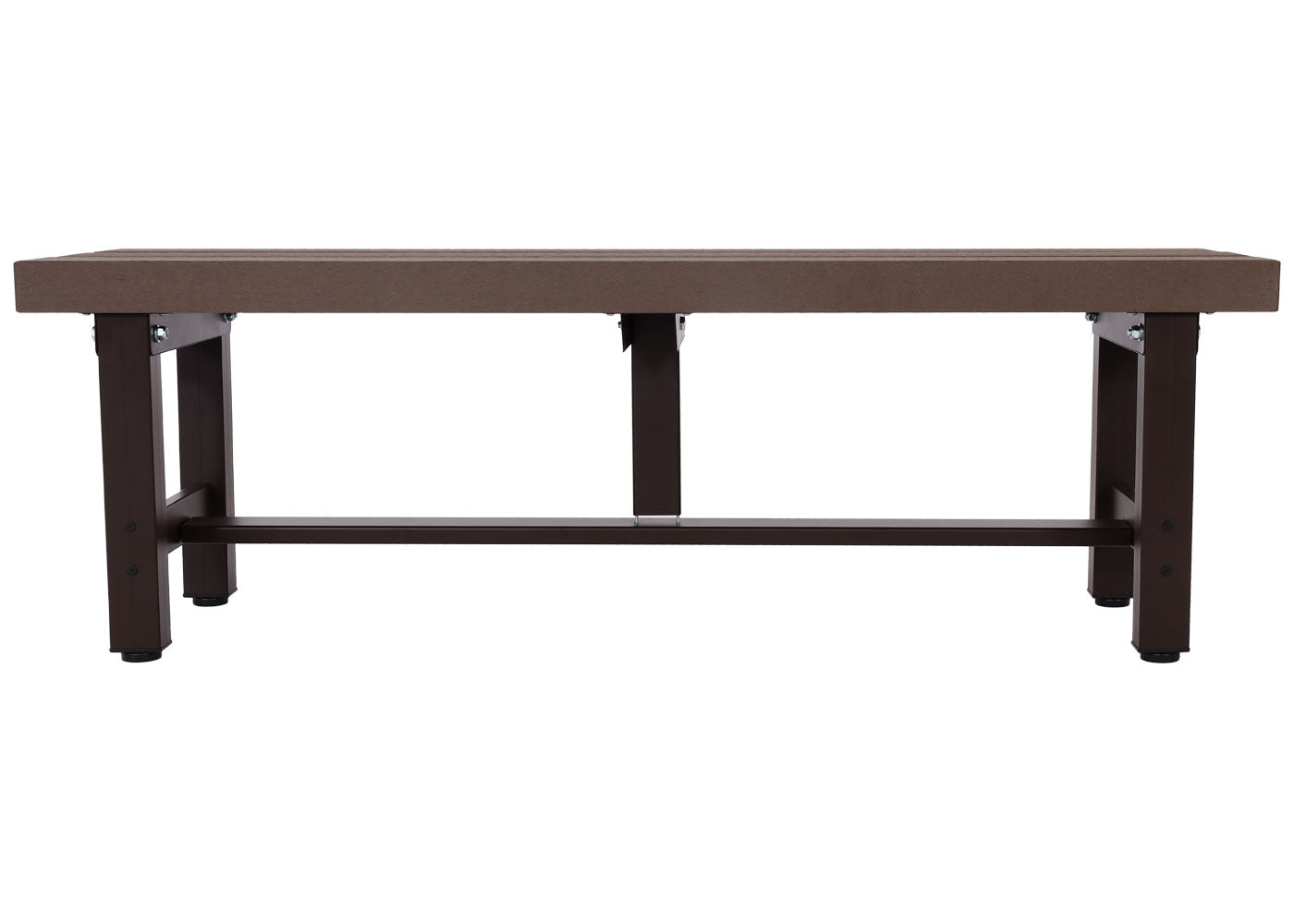 Aluminium tuinbank MCW-K60, bank parkbank balkonbank, weerbestendig WPC 120cm, bruin