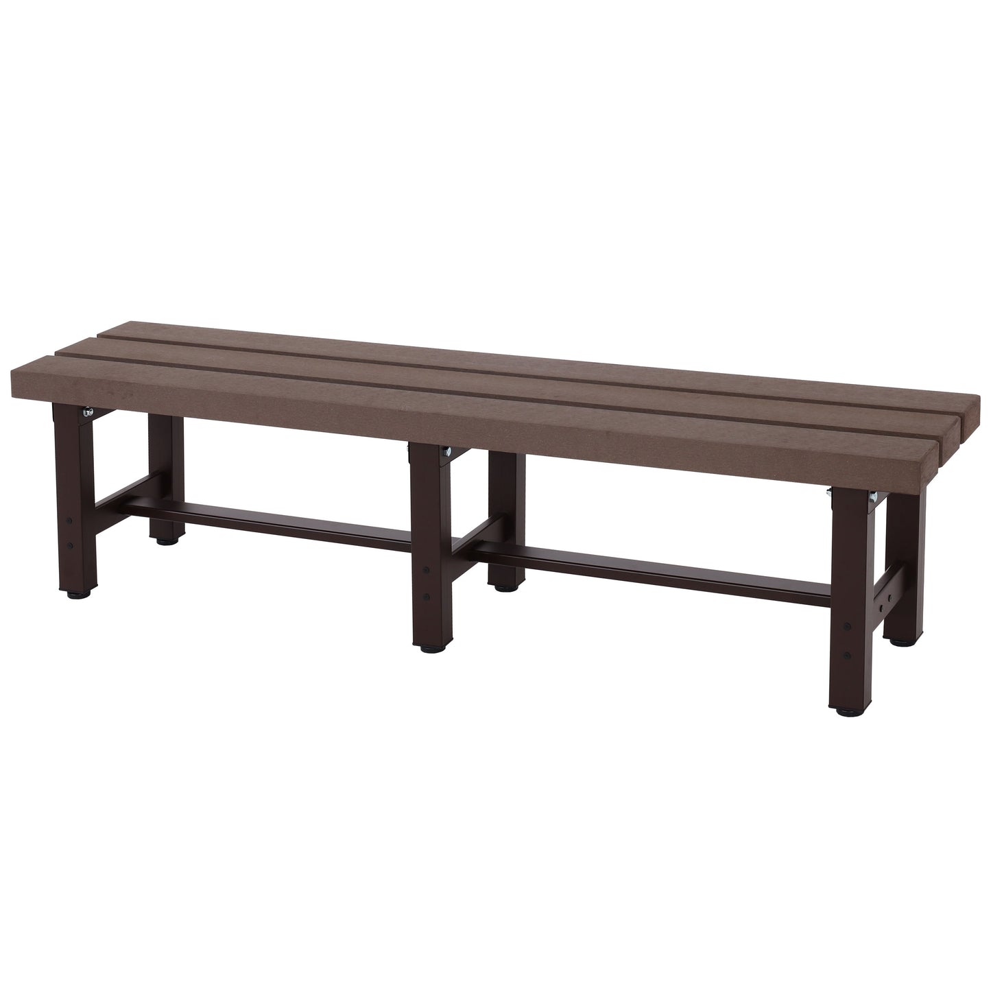 Aluminium tuinbank MCW-K60, bank parkbank balkonbank, weerbestendig WPC 150cm, bruin