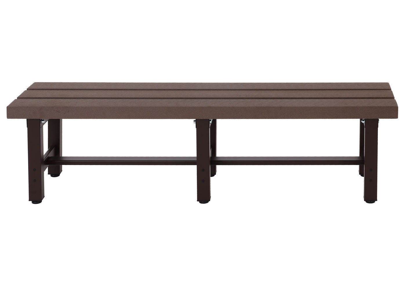 Aluminium tuinbank MCW-K60, bank parkbank balkonbank, weerbestendig WPC 150cm, bruin