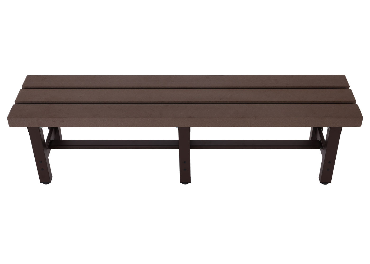 Aluminium tuinbank MCW-K60, bank parkbank balkonbank, weerbestendig WPC 150cm, bruin