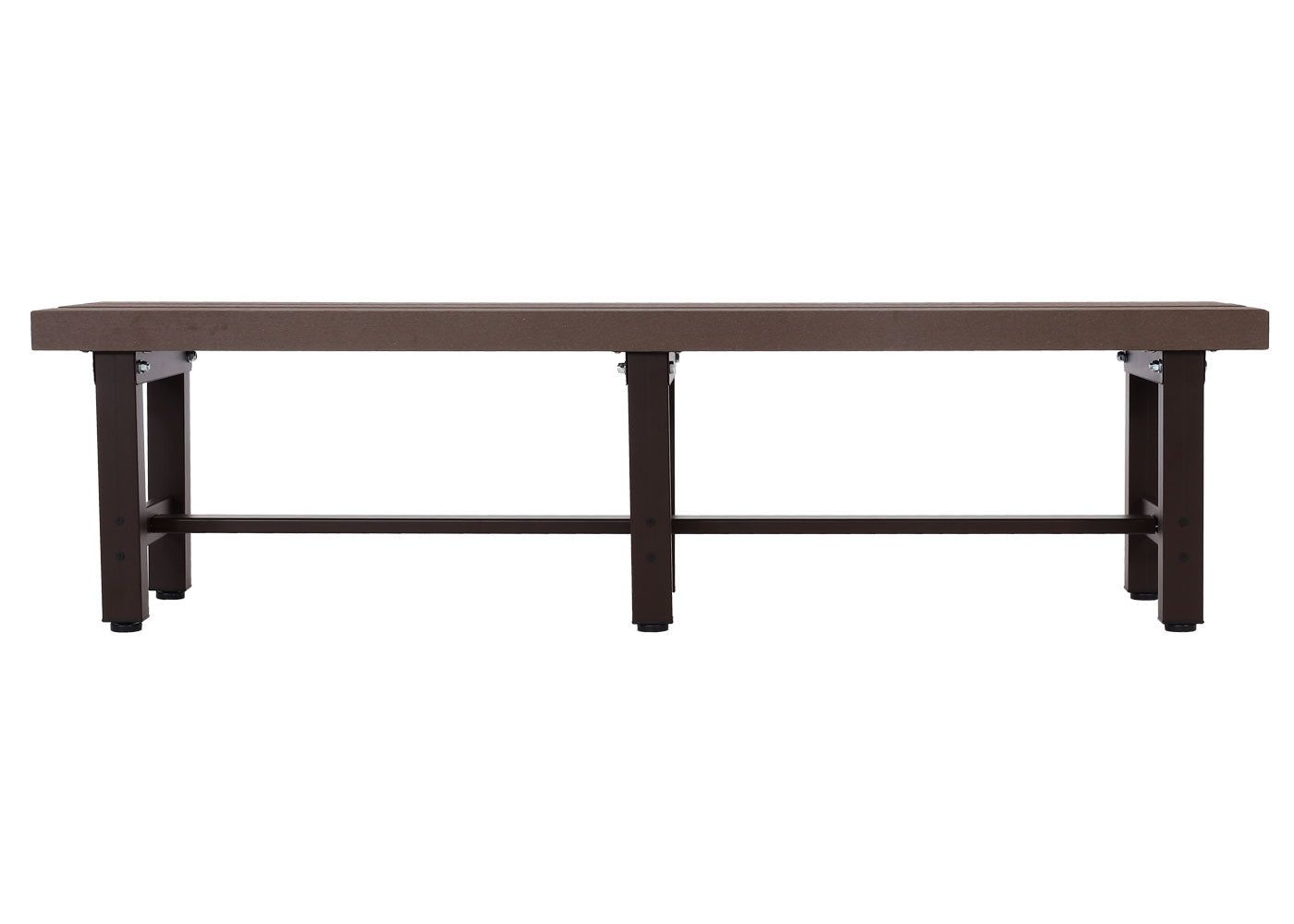 Aluminium tuinbank MCW-K60, bank parkbank balkonbank, weerbestendig WPC 150cm, bruin