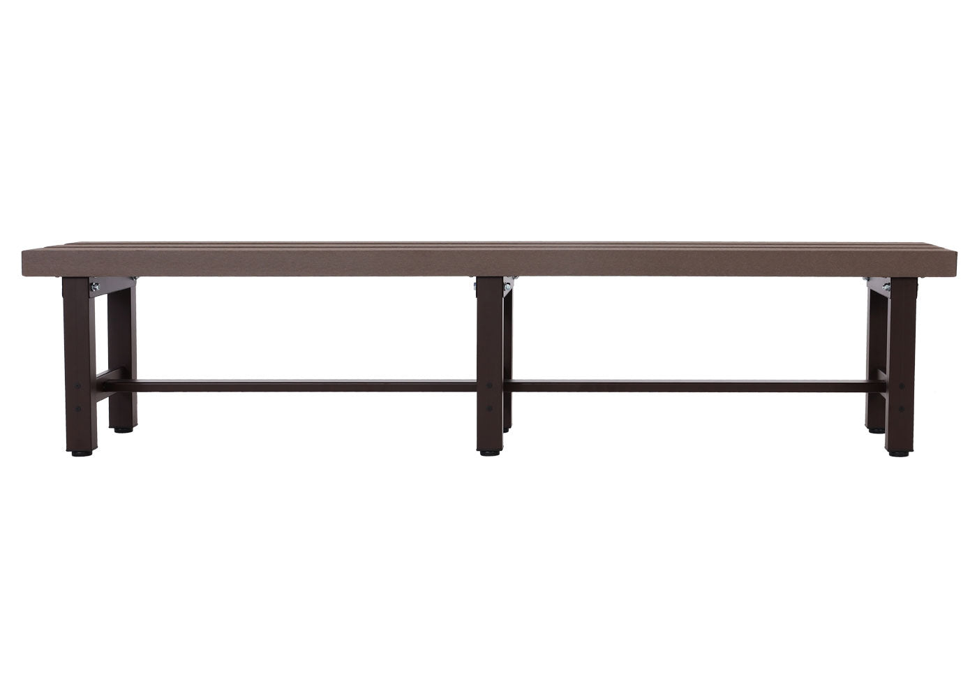 Aluminium tuinbank MCW-K60, bank parkbank balkonbank, weerbestendig WPC 180cm, bruin