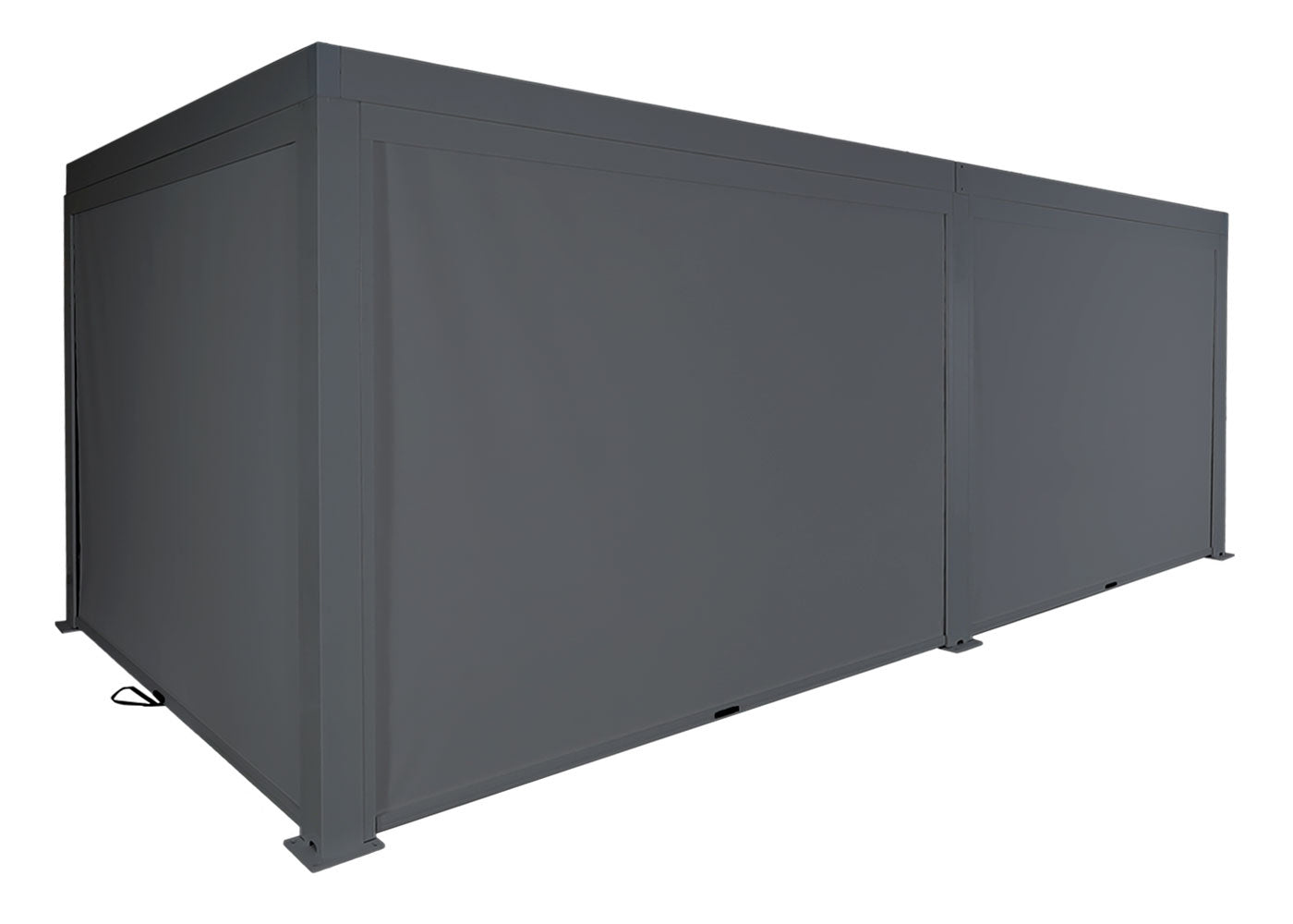 Pergola MCW-L46 met 6x zijwand, tuinpaviljoen lamellenrolgordijn, 11cm aluminium frame, stormvast 3x6m ~ antraciet