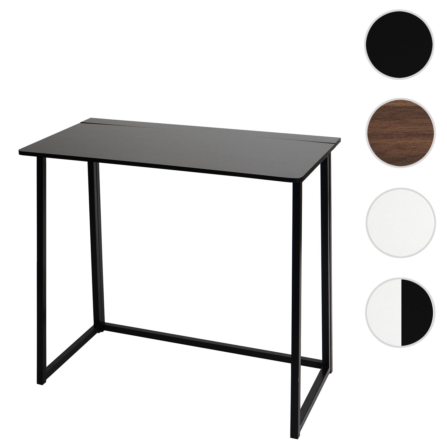 Bureau MCW-K67 opvouwbaar, consoletafel opvouwbare laptoptafel opbergtafel, 80x45cm, metaal MDF ~ zwart