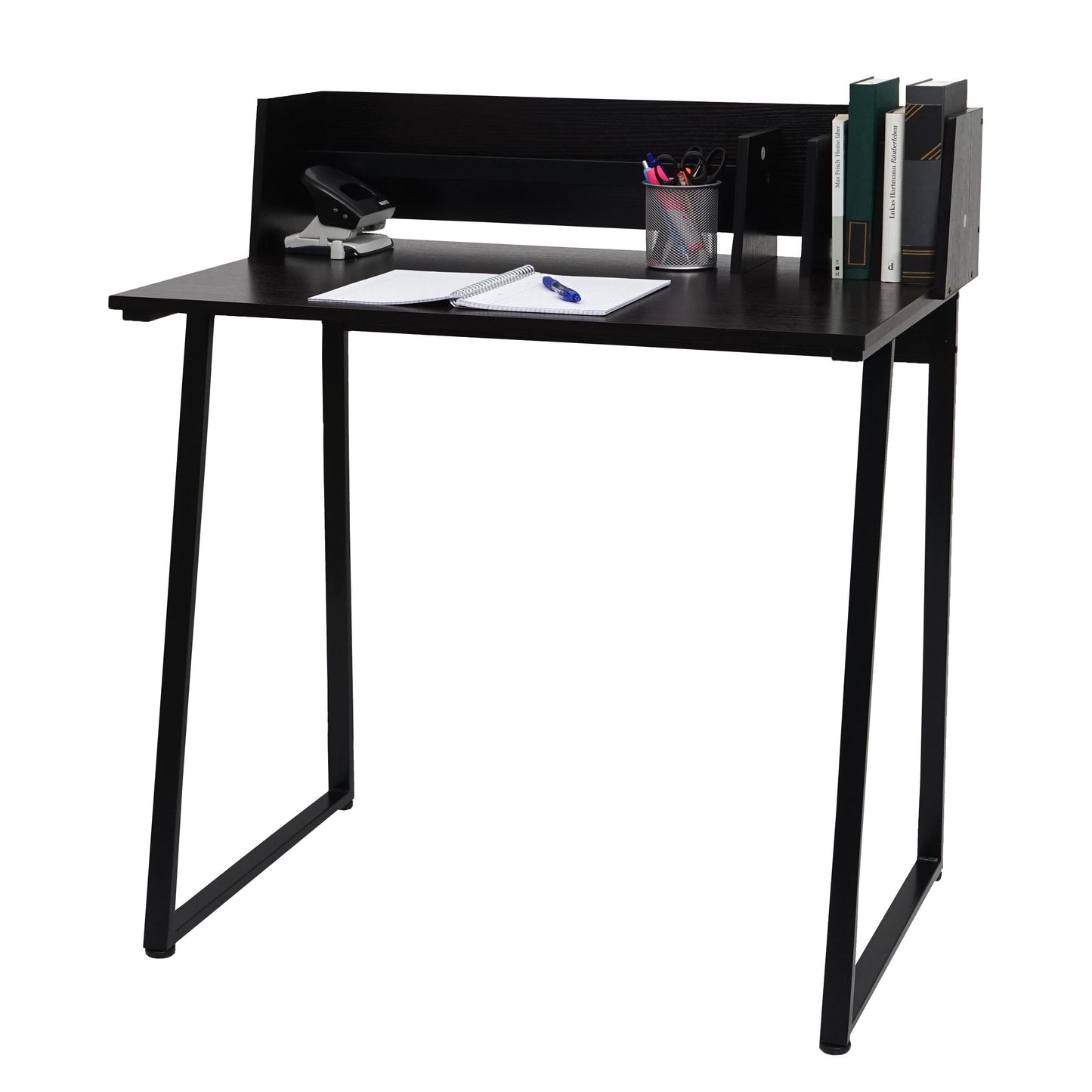 Bureau MCW-K69, laptop bureau bureau, 82x51cm 3D structuur, metaal MDF ~ zwart