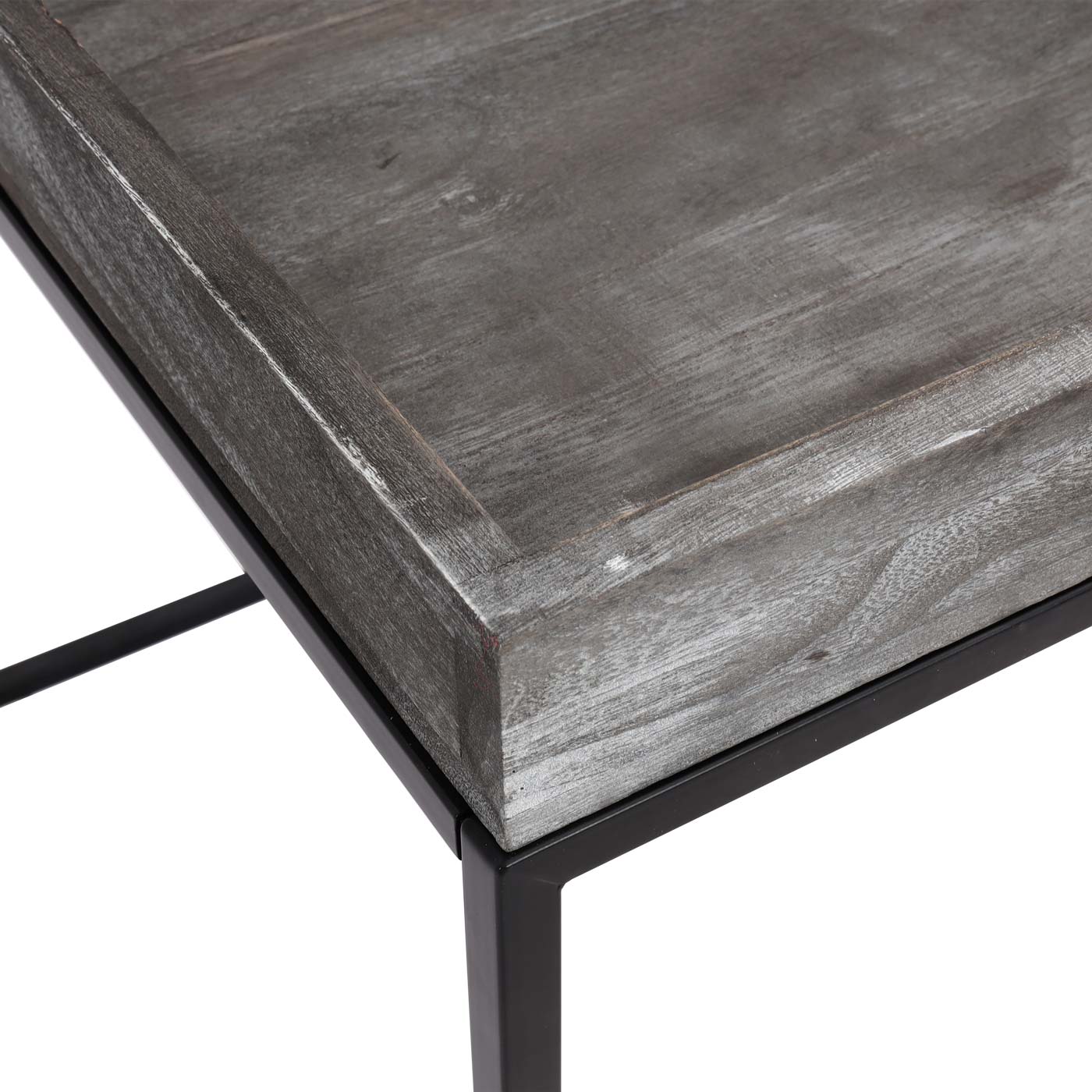 Bijzettafel MCW-K71, salontafel paulowniahout metaal 60x60x60cm ~ donkergrijs