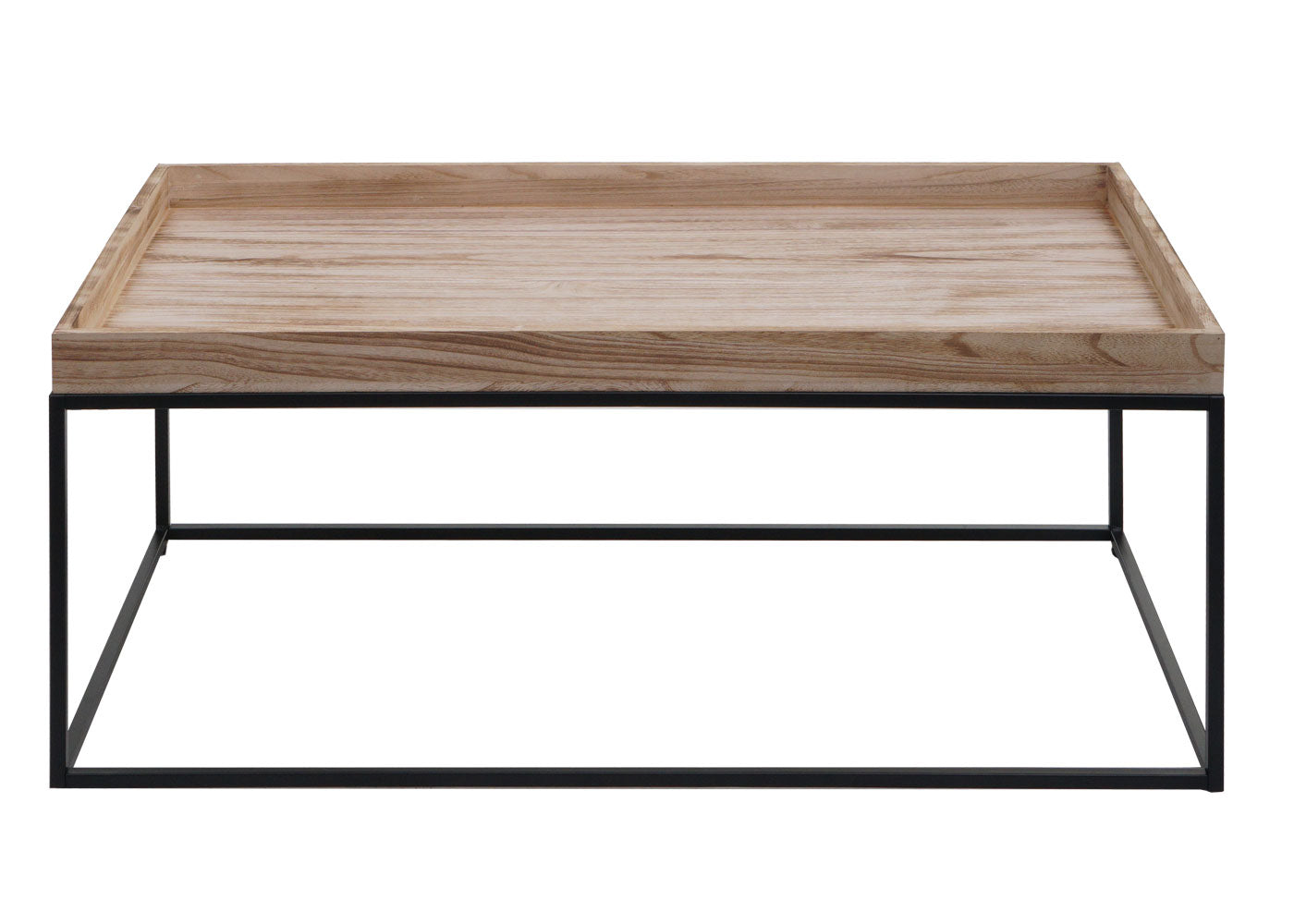 Salontafel MCW-K71, salontafel bijzettafel, massief hout metaal 46x110x60cm ~ natuurlijke kleur