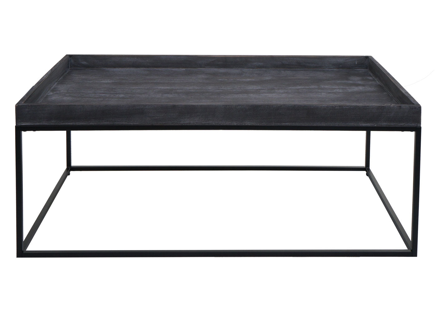 Salontafel MCW-K71, salontafel bijzettafel, massief hout metaal 46x110x60cm ~ donkergrijs