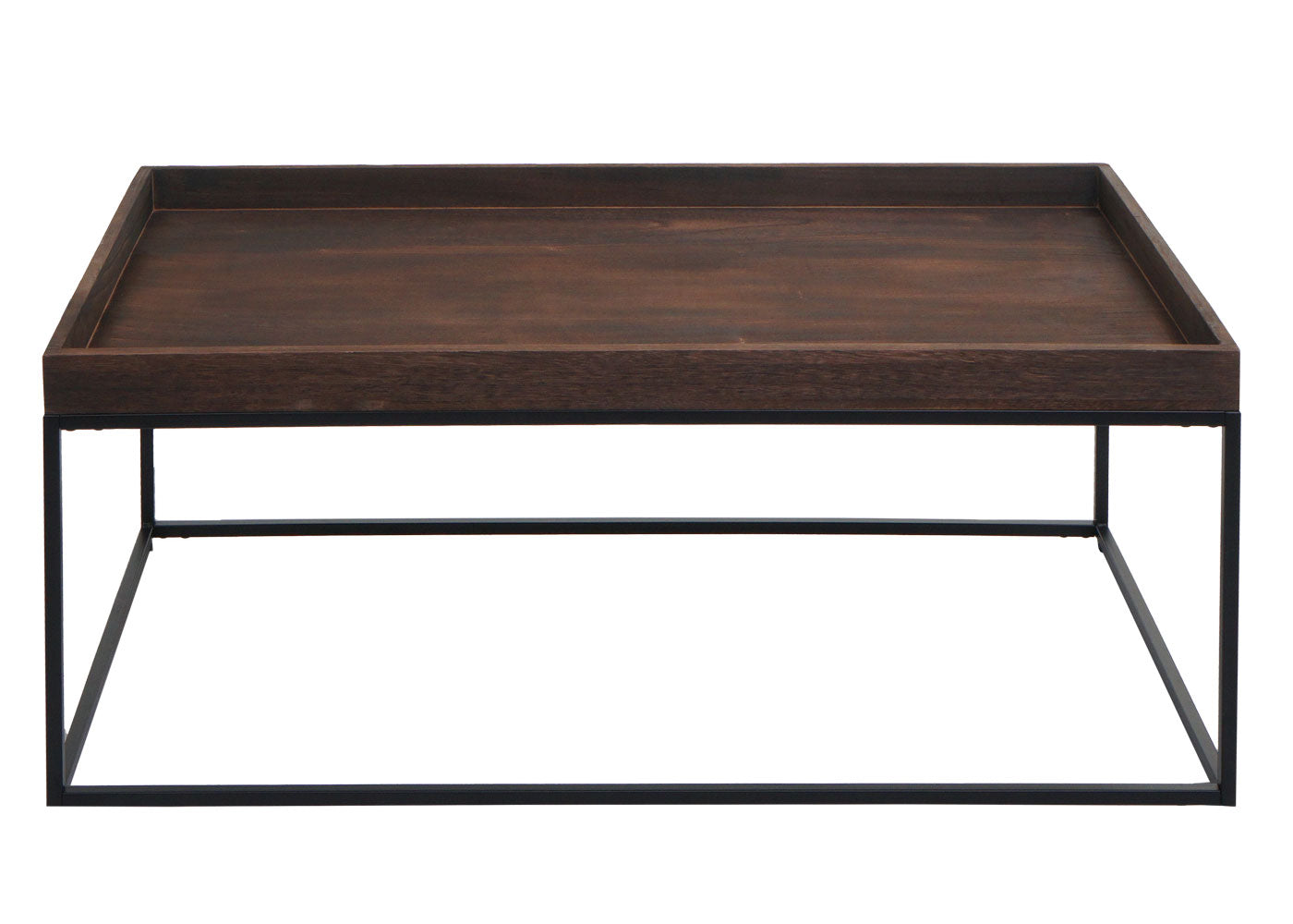 Salontafel MCW-K71, salontafel bijzettafel, massief hout metaal 46x110x60cm ~ donkerbruin