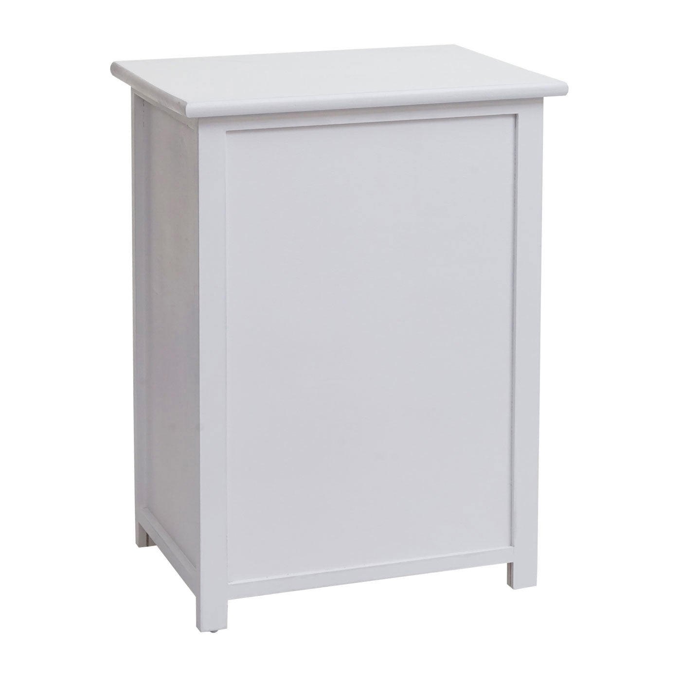 Ladekast MCW-K83, ladekast, hout 55x39.5x28.5cm ~ wit, bruin polyrattan