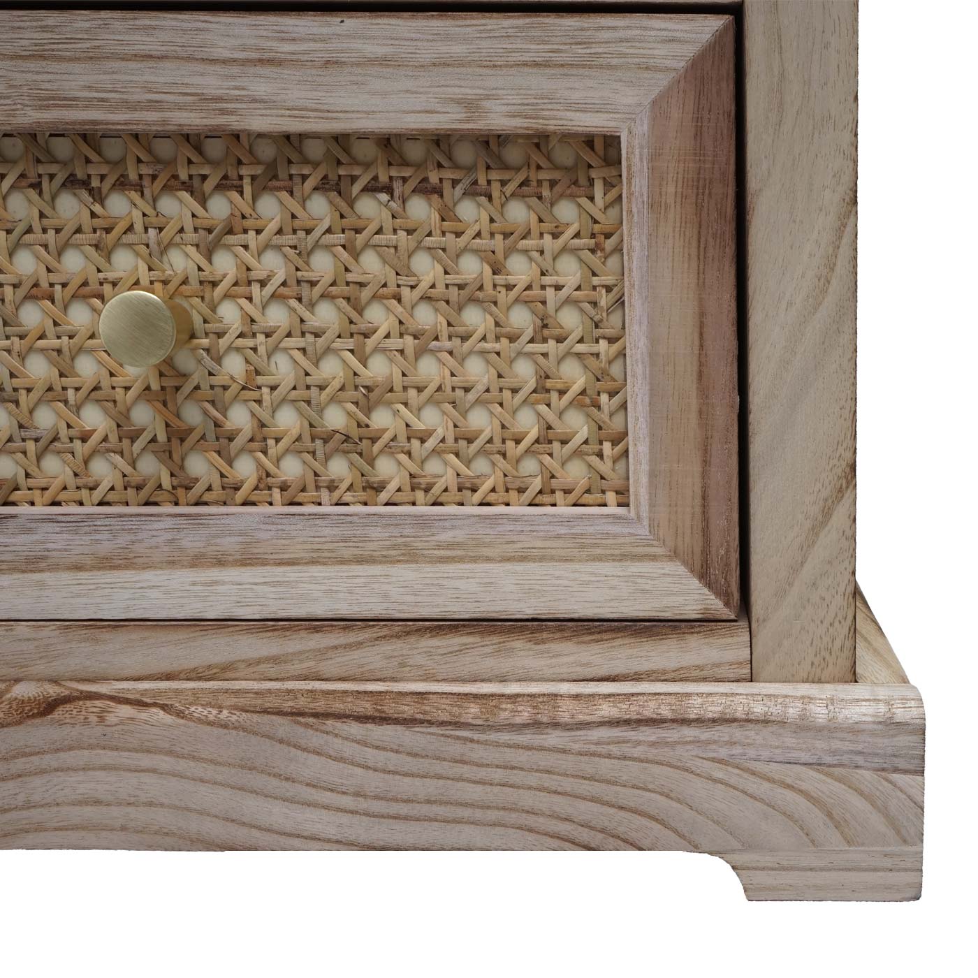 Ladekast MCW-K87, ladekast kast, hout rotan 63x40x28cm ~ natuurlijke kleur