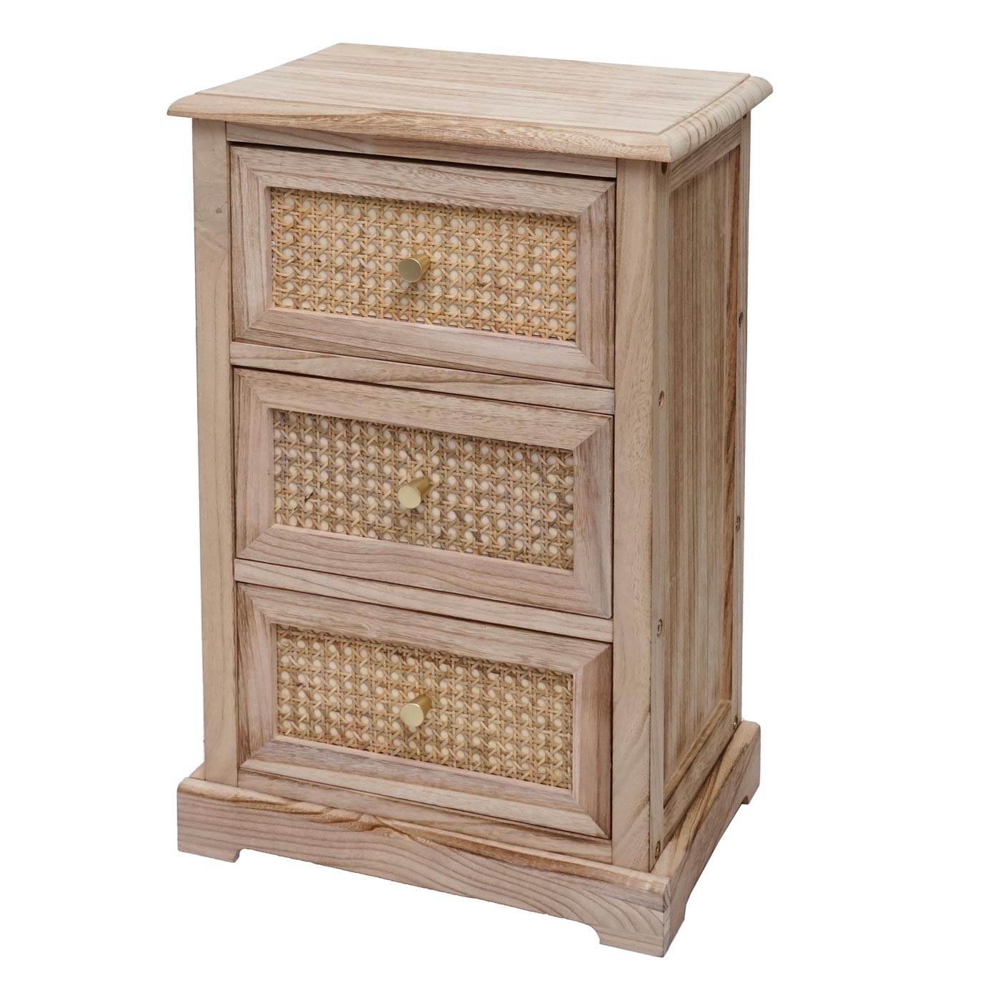 Ladekast MCW-K87, ladekast kast, hout rotan 63x40x28cm ~ natuurlijke kleur