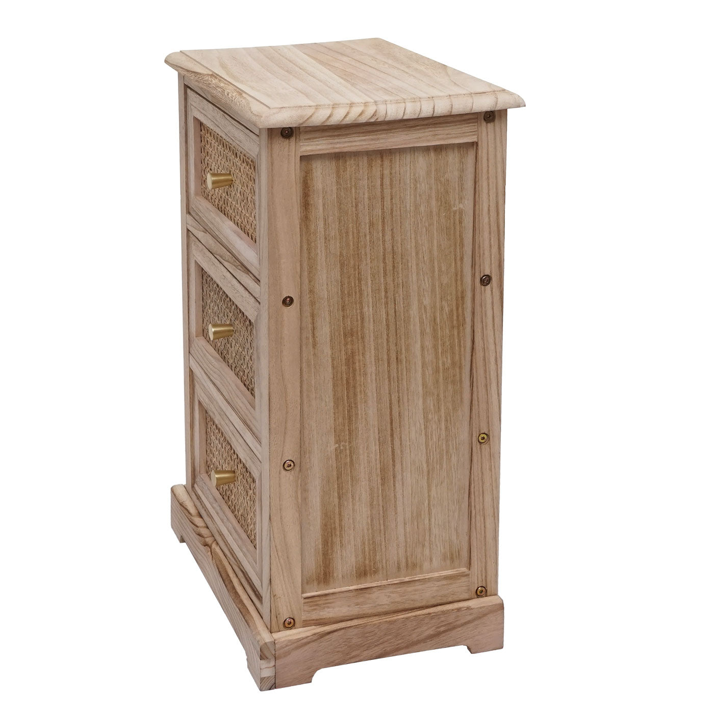 Ladekast MCW-K87, ladekast kast, hout rotan 63x40x28cm ~ natuurlijke kleur