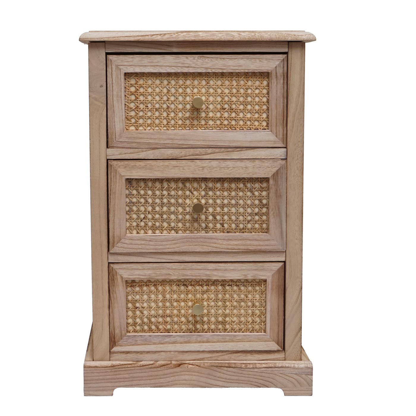 Ladekast MCW-K87, ladekast kast, hout rotan 63x40x28cm ~ natuurlijke kleur