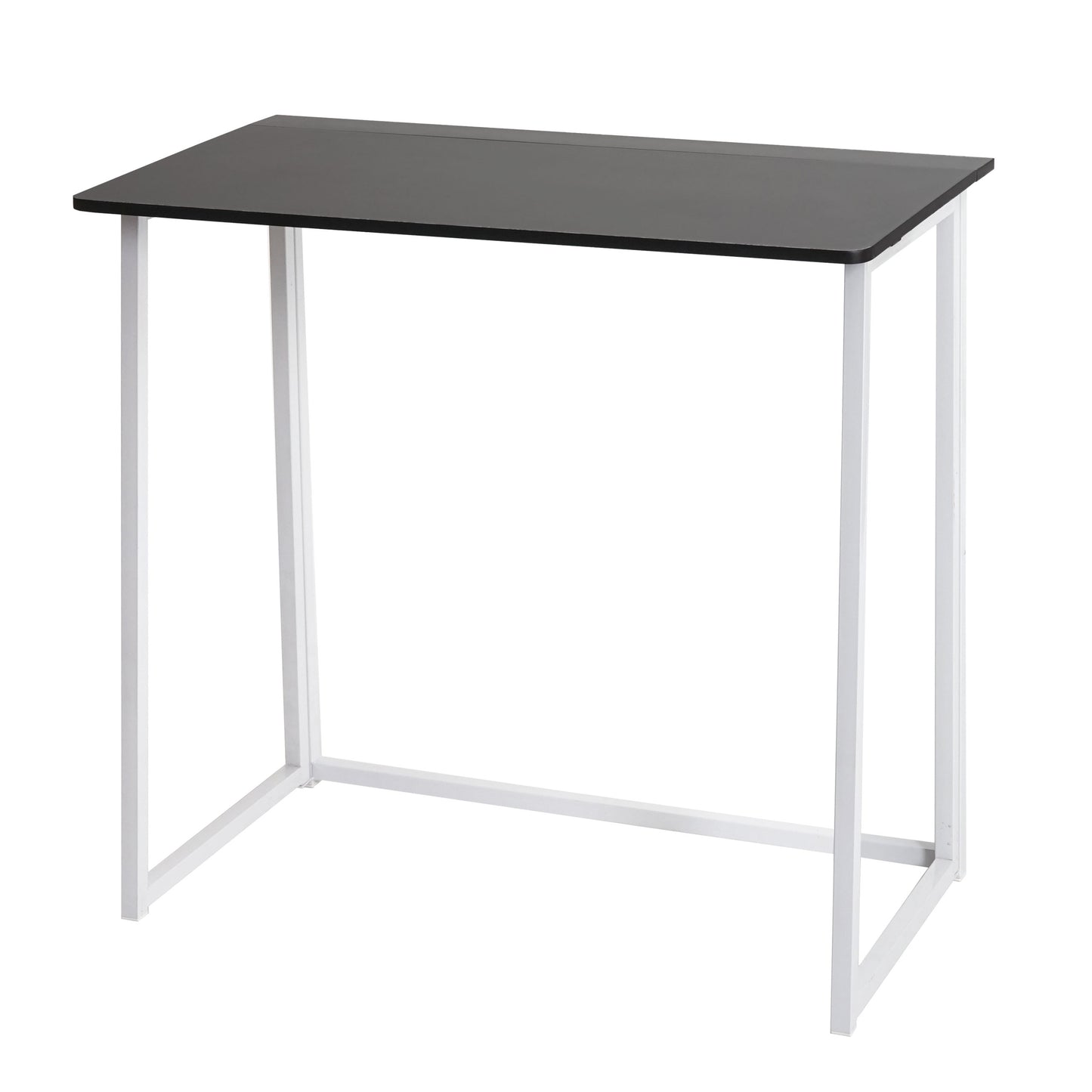 Bureau MCW-K67 inklapbaar, consoletafel klaptafel laptoptafel opbergtafel, 80x45cm, metaal MDF ~ wit zwart