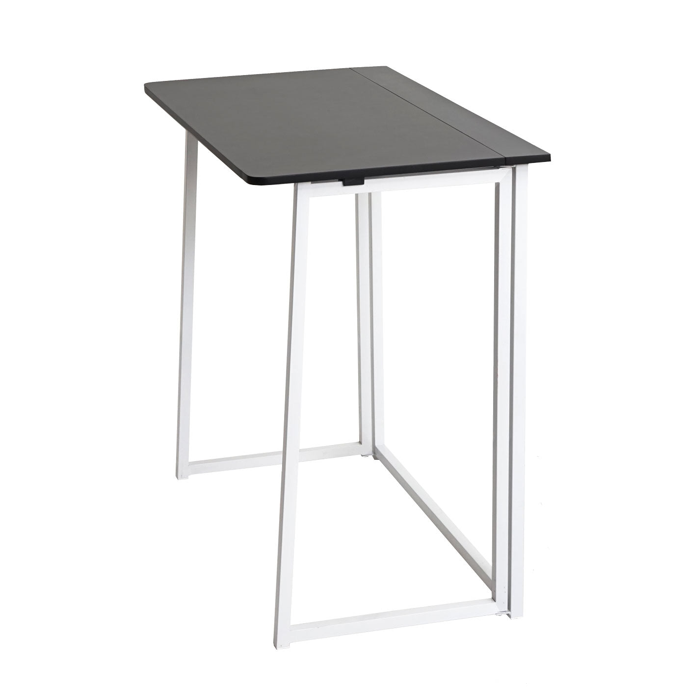 Bureau MCW-K67 inklapbaar, consoletafel klaptafel laptoptafel opbergtafel, 80x45cm, metaal MDF ~ wit zwart