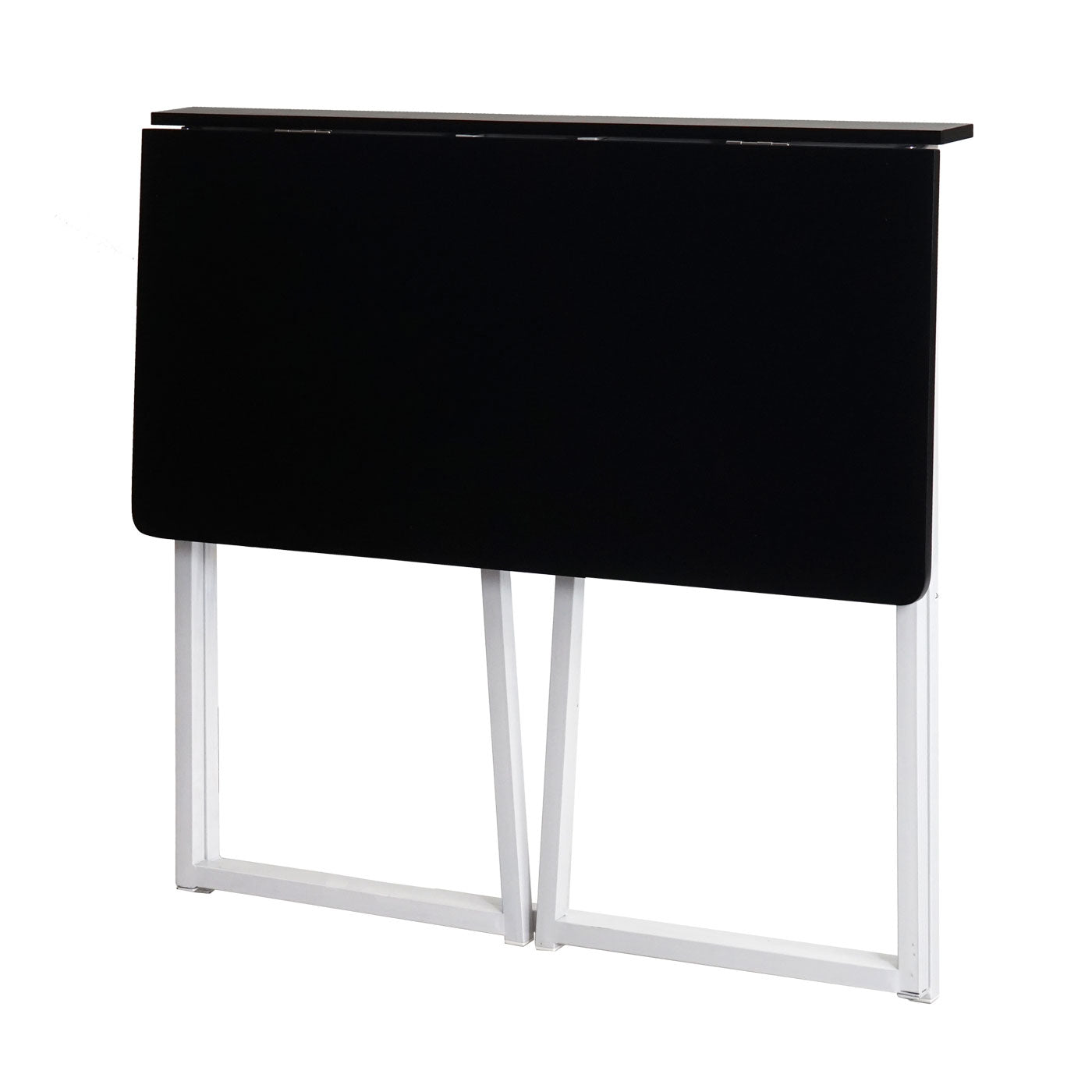Bureau MCW-K67 inklapbaar, consoletafel klaptafel laptoptafel opbergtafel, 80x45cm, metaal MDF ~ wit zwart