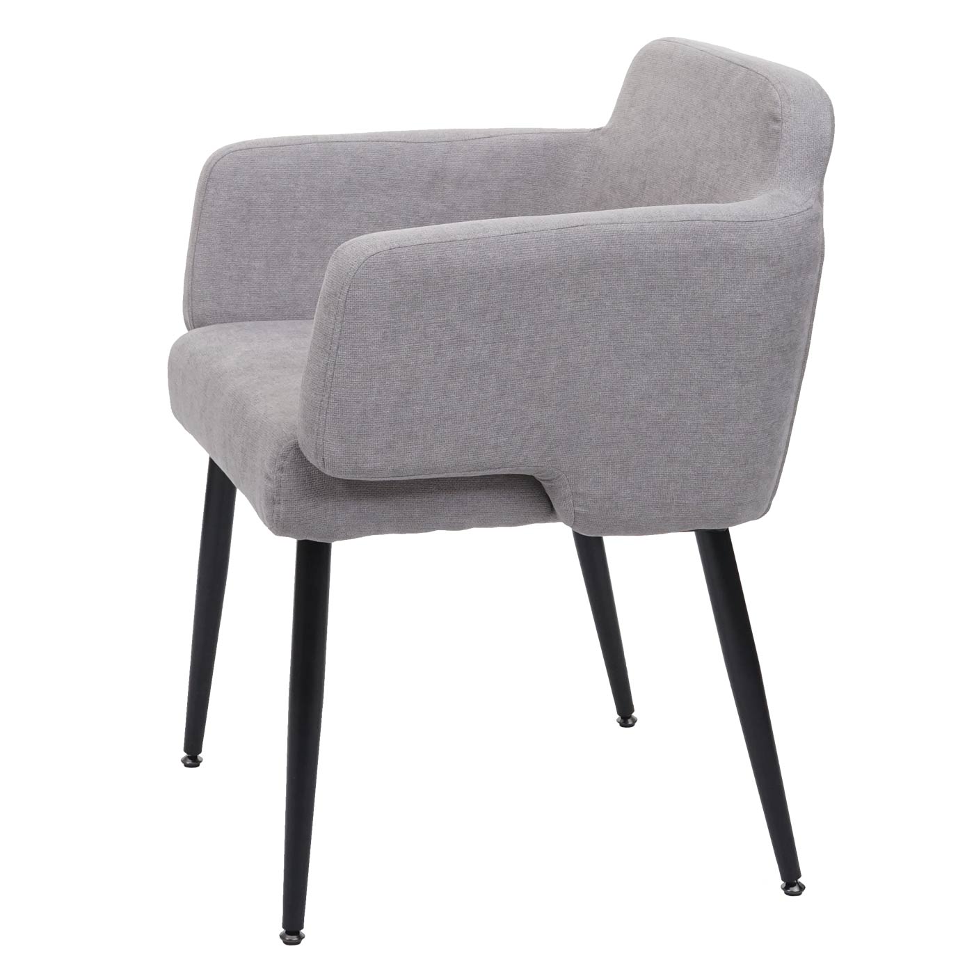 Set van 6 eetkamerstoelen MCW-L13, gestoffeerde stoel keukenstoel met armleuningen, stof/textiel metaal ~ grijs