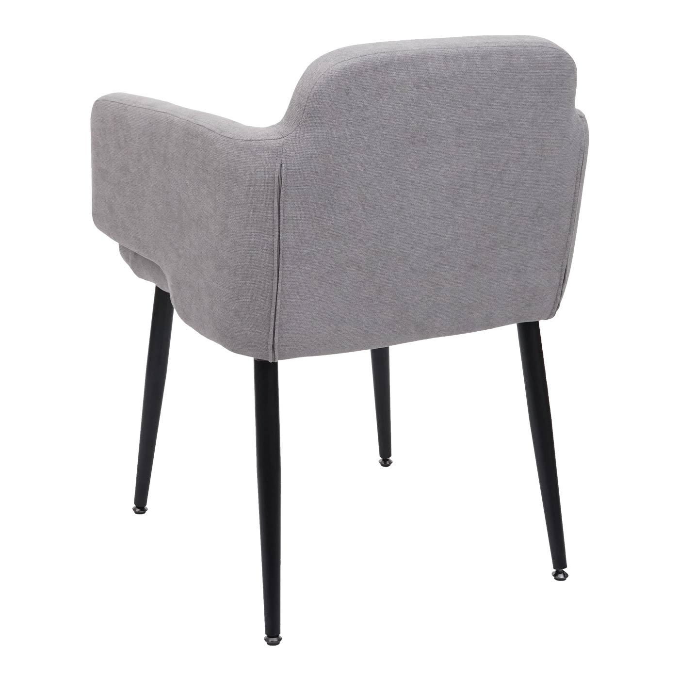 Set van 6 eetkamerstoelen MCW-L13, gestoffeerde stoel keukenstoel met armleuningen, stof/textiel metaal ~ grijs