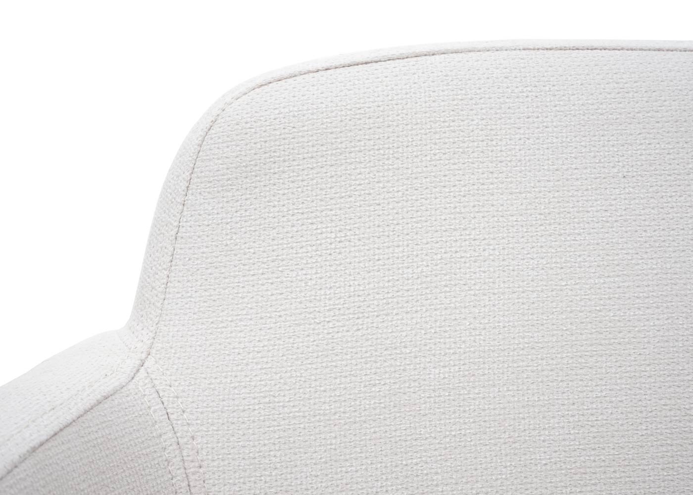 Set van 6 eetkamerstoelen MCW-L13, gestoffeerde stoel keukenstoel met armleuningen, stof/textiel metaal ~ crème-wit