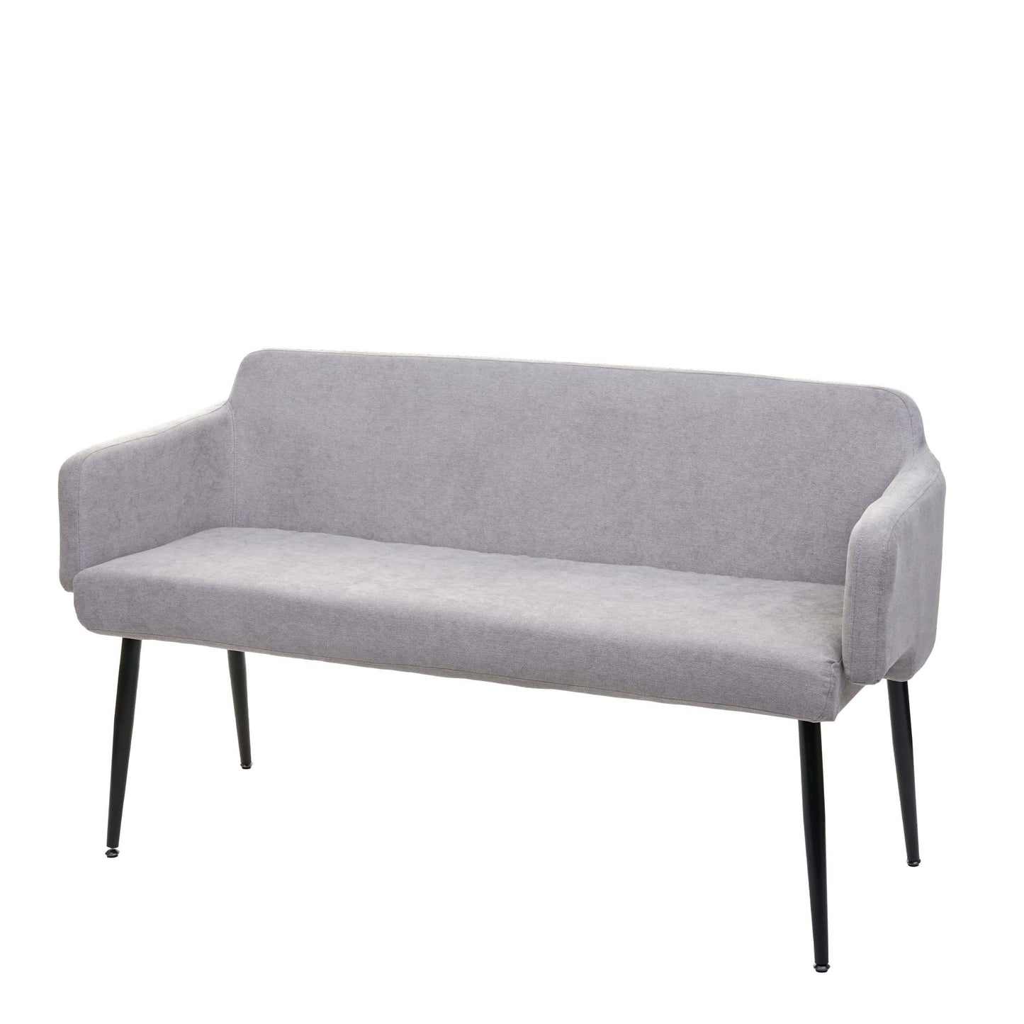 Bank MCW-L13, eetkamerbank bank gestoffeerd bank garderobe bank rugleuning armleuning stof/textiel 133cm ~ grijs