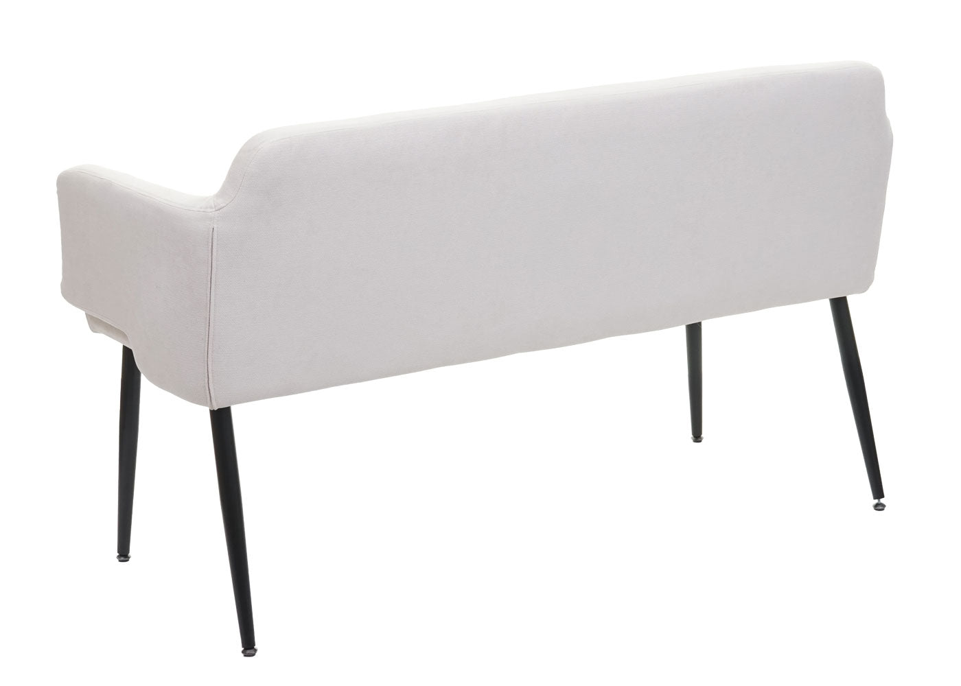 Bank MCW-L13, eetkamerbank bank gestoffeerd bank garderobe bank rugleuning armleuning stof/textiel 133cm ~ crème-wit