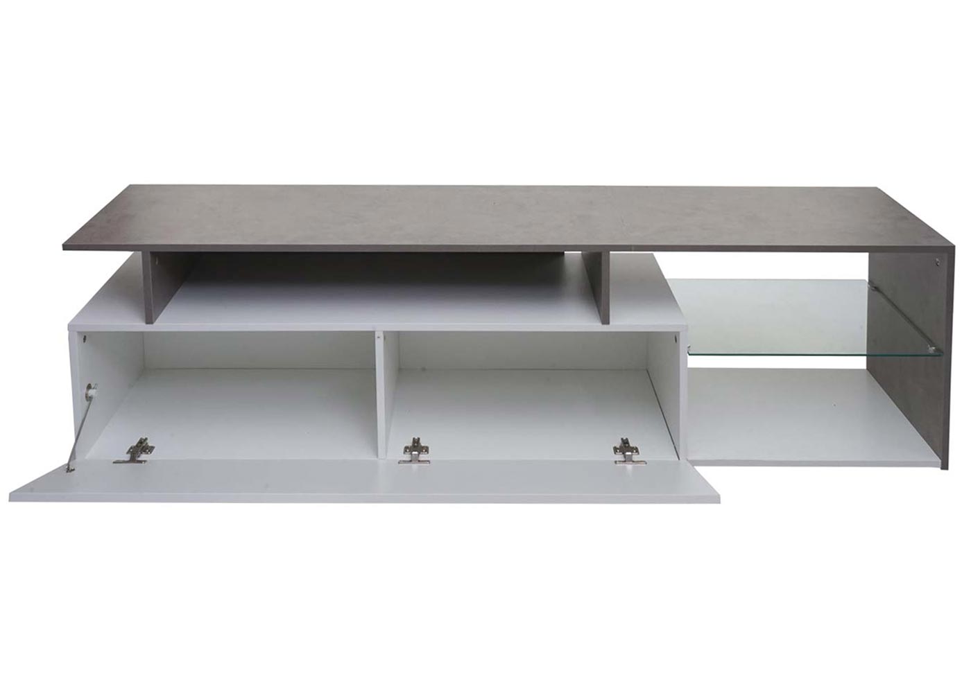 TV-rek MCW-L35, lowboard TV-tafel dressoir TV-meubel ladekast, hout 47x170x40cm opbergvak, wit betonlook