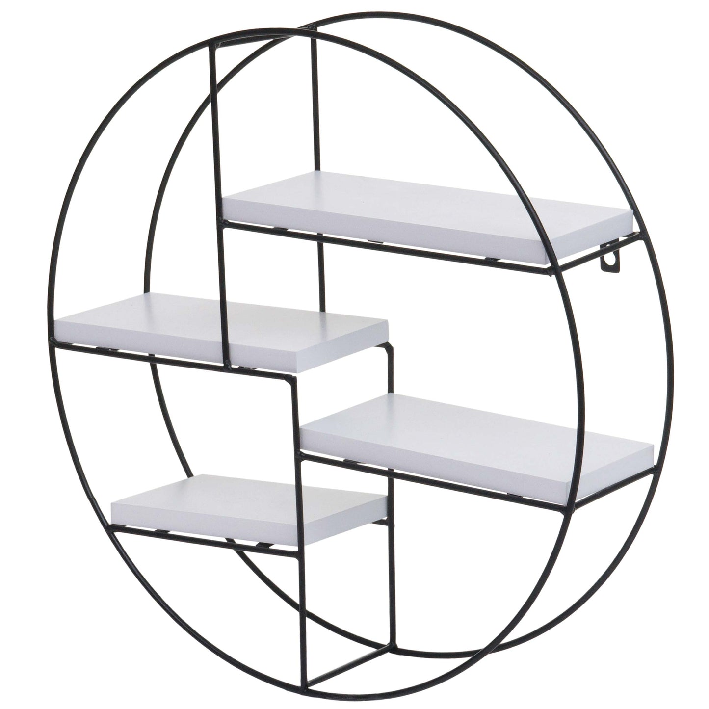 Wandplank MCW-K76, Hangende plank Zwevende plank, 4 planken Metalen massief hout Industrieel 45x45x11cm ~ wit