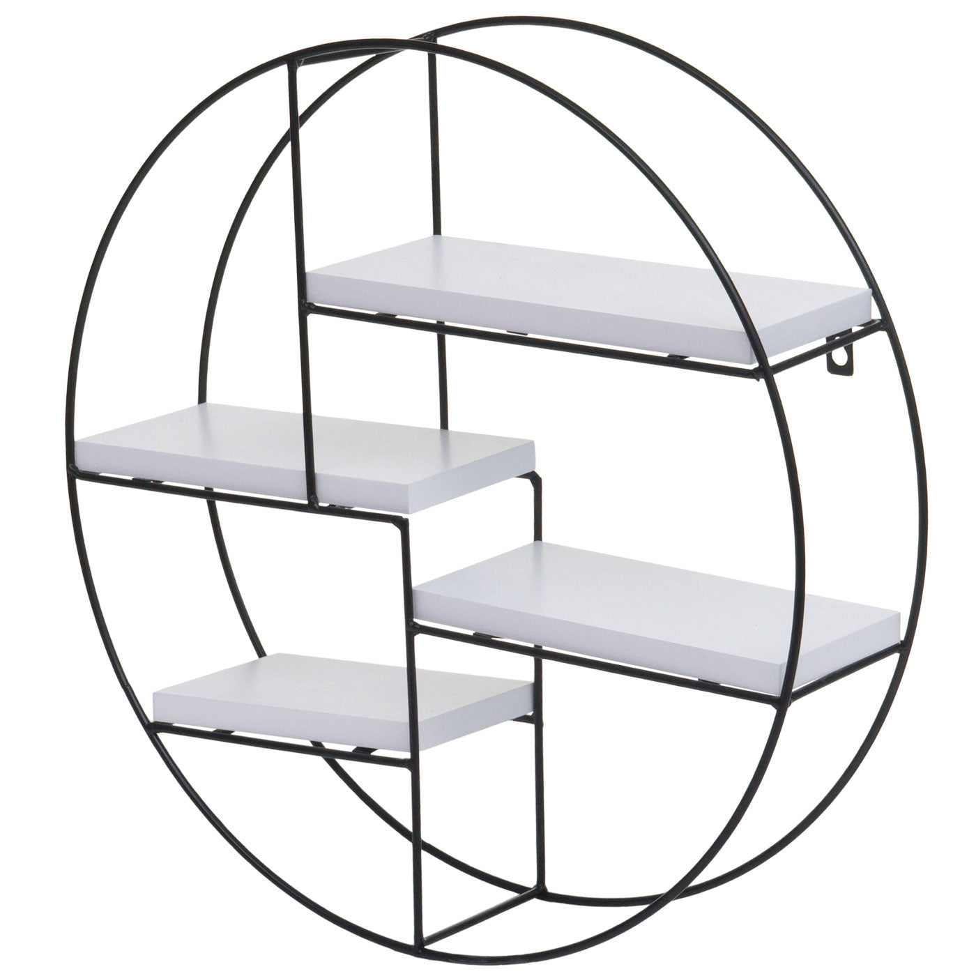 Wandplank MCW-K76, Hangende plank Zwevende plank, 4 planken Metalen massief hout Industrieel 45x45x11cm ~ wit