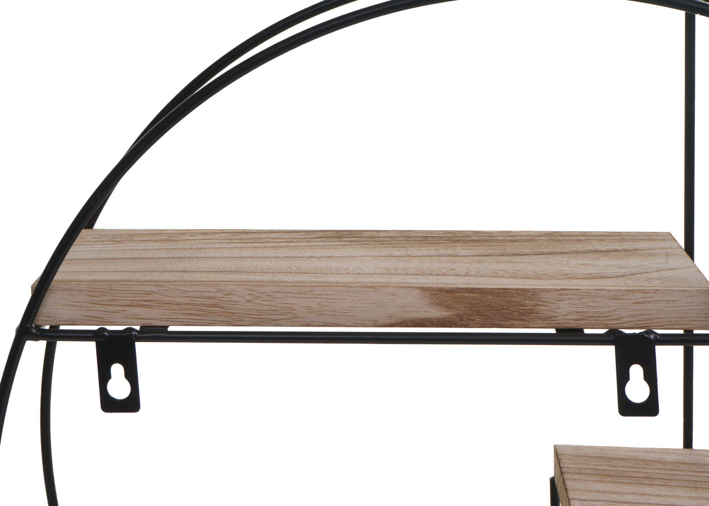Wandplank MCW-K76, Hangende plank Zwevende plank, 4 planken Metalen massief hout Industrieel 45x45x11cm ~ natuur